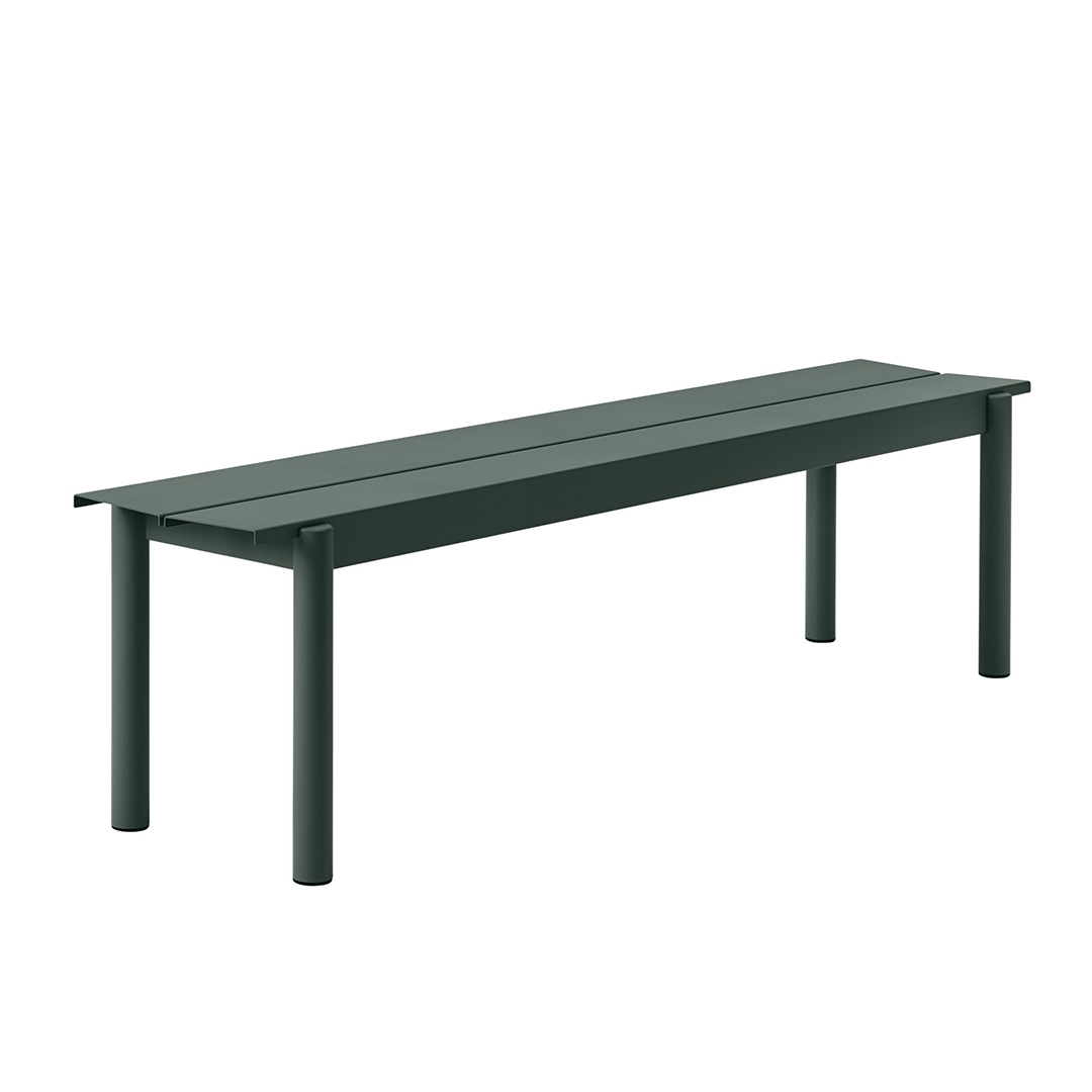 muuto linear steel bench 170 dark green 65418