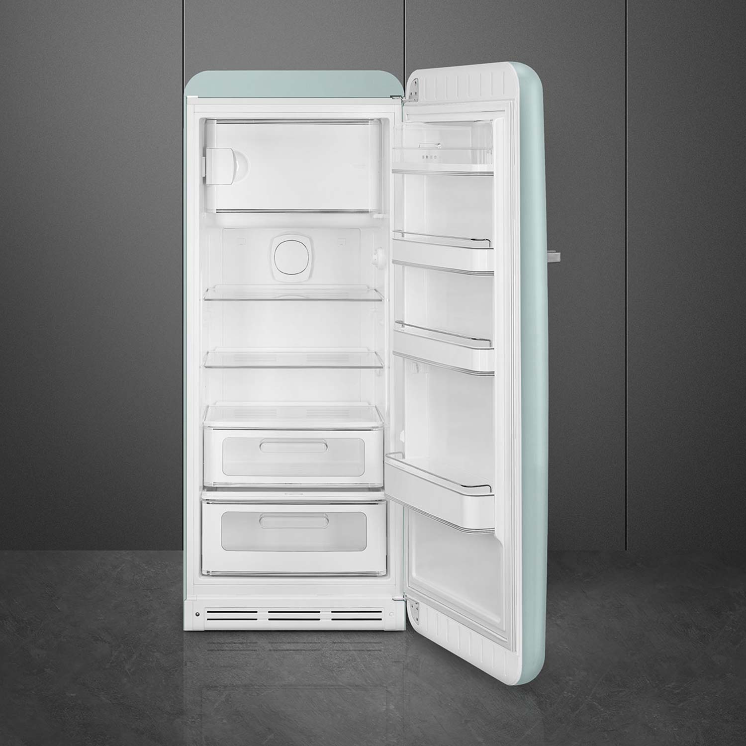 SMEG Retro Kuehlschrank Gefrierfach FAB28 matt FAB28RDSA5 offen 102221