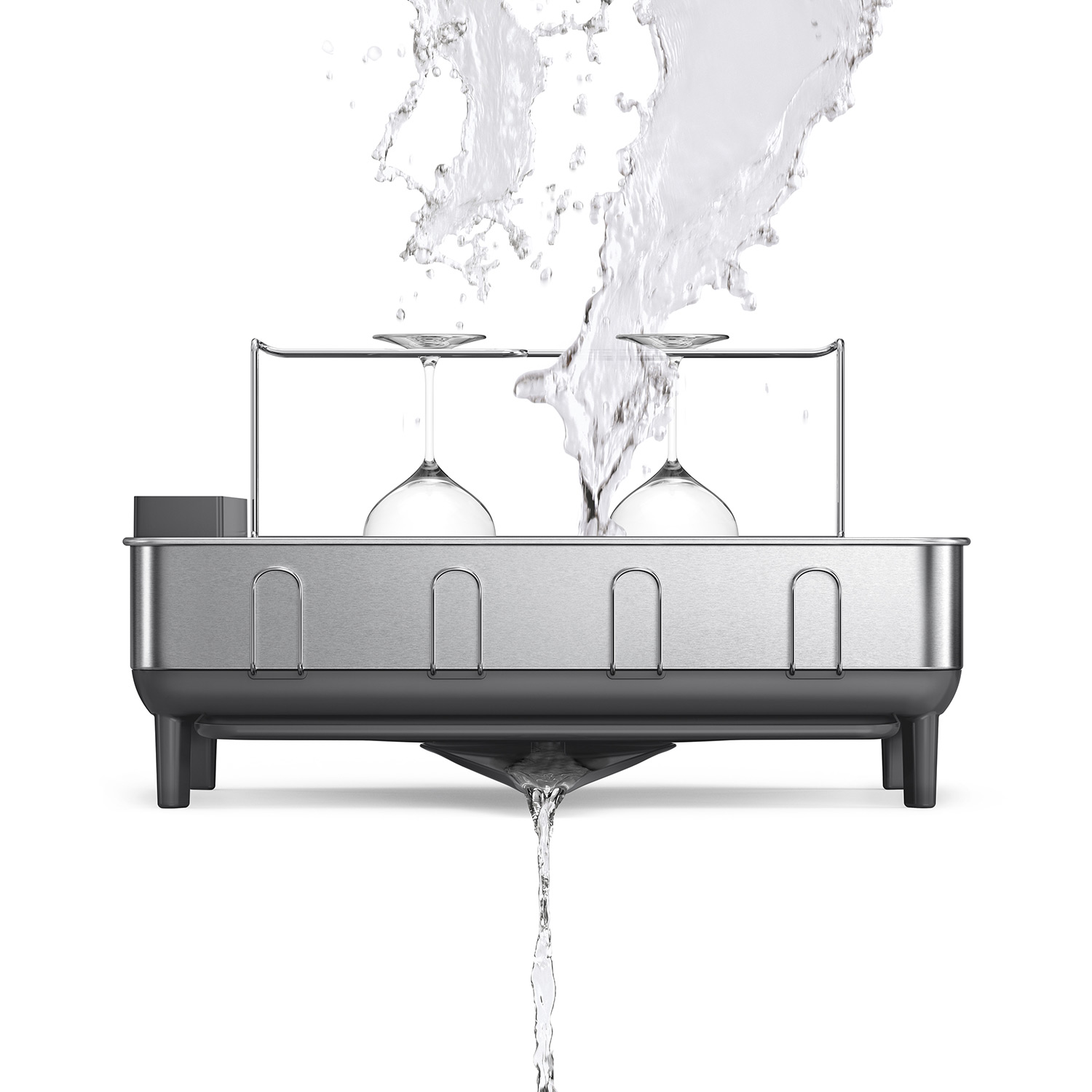 simplehuman abtropfgestell stahlrahmen grau standard ablauf 98386