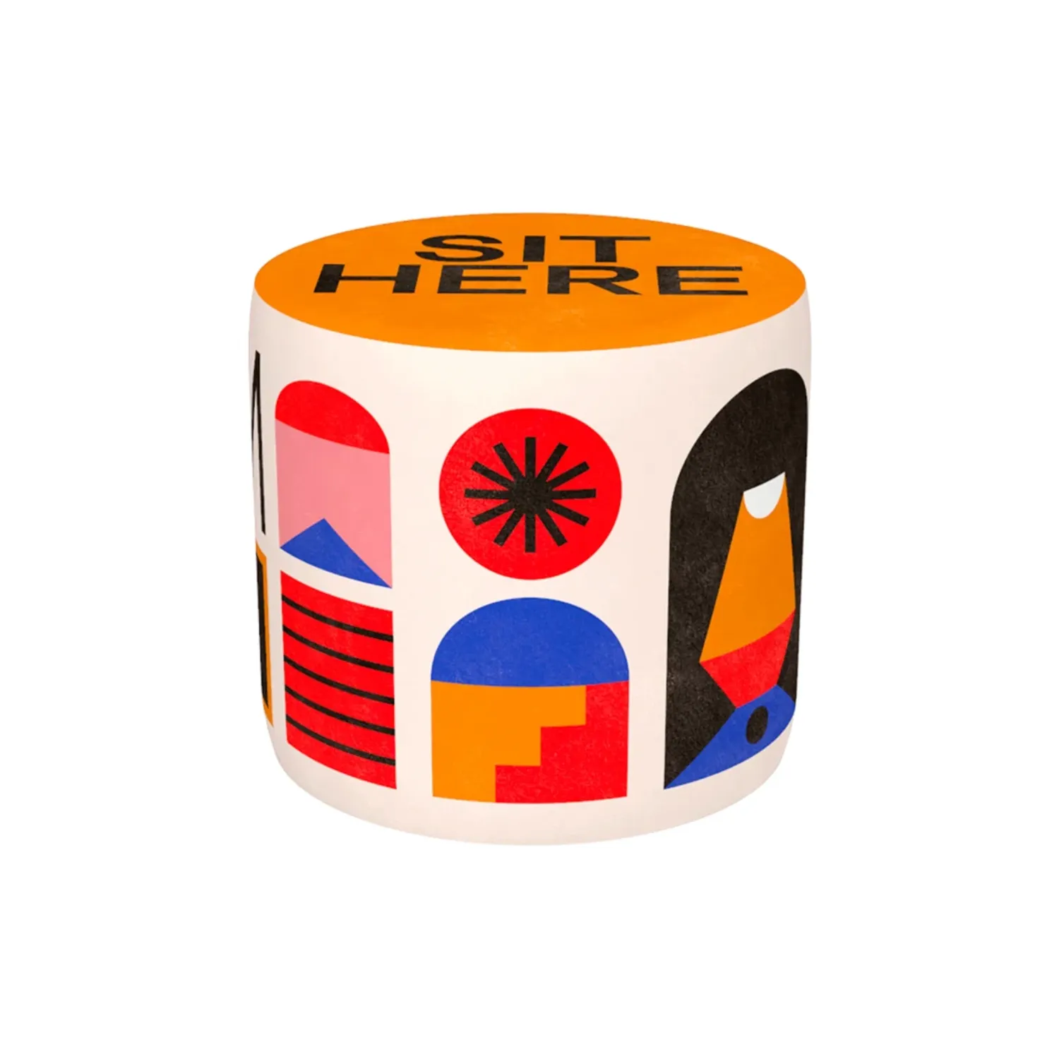 Qeeboo - Oggian Sit Here Pouf orange S
