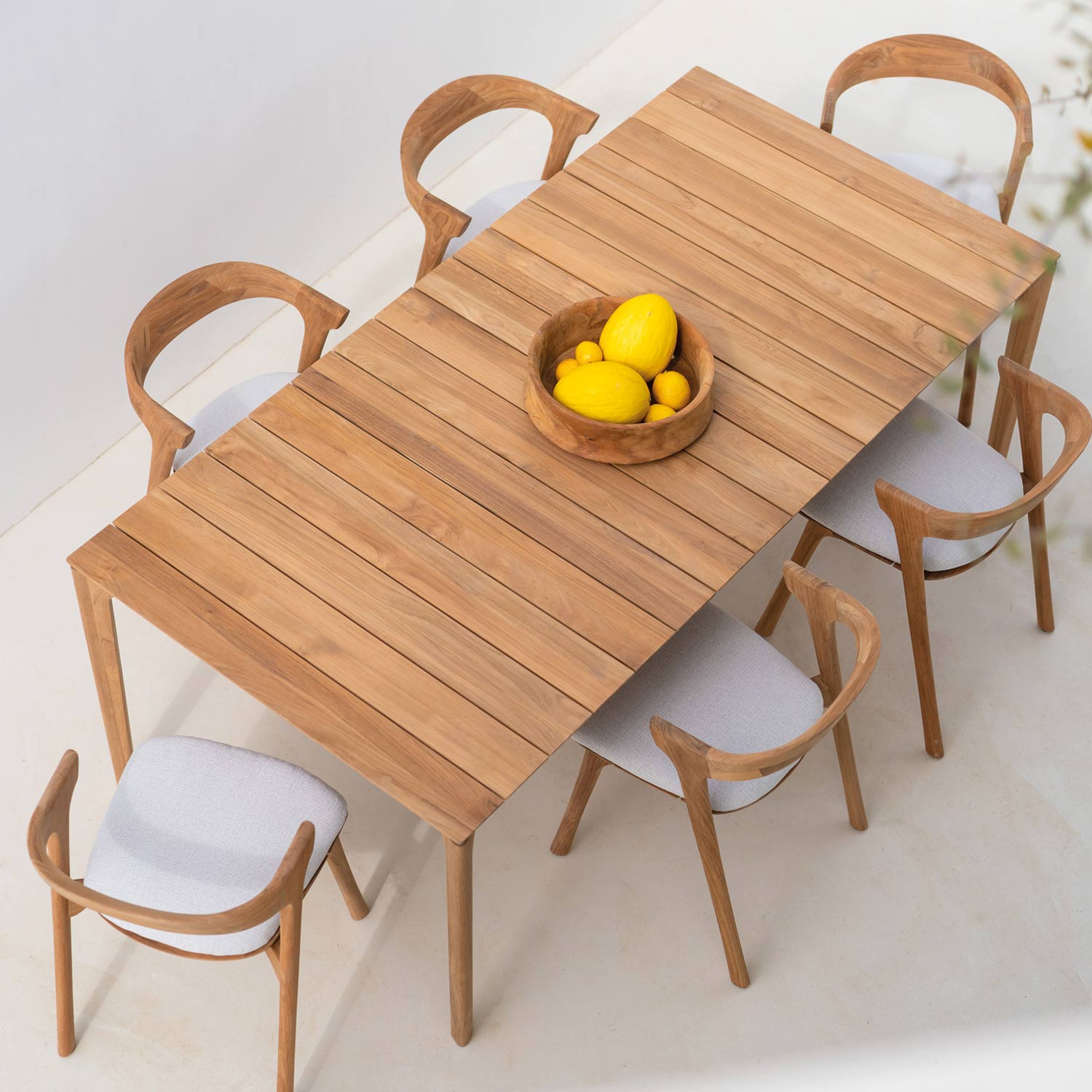 ethnicraft bok stuhl fuer draussen vierertisch ambiente oben 84305