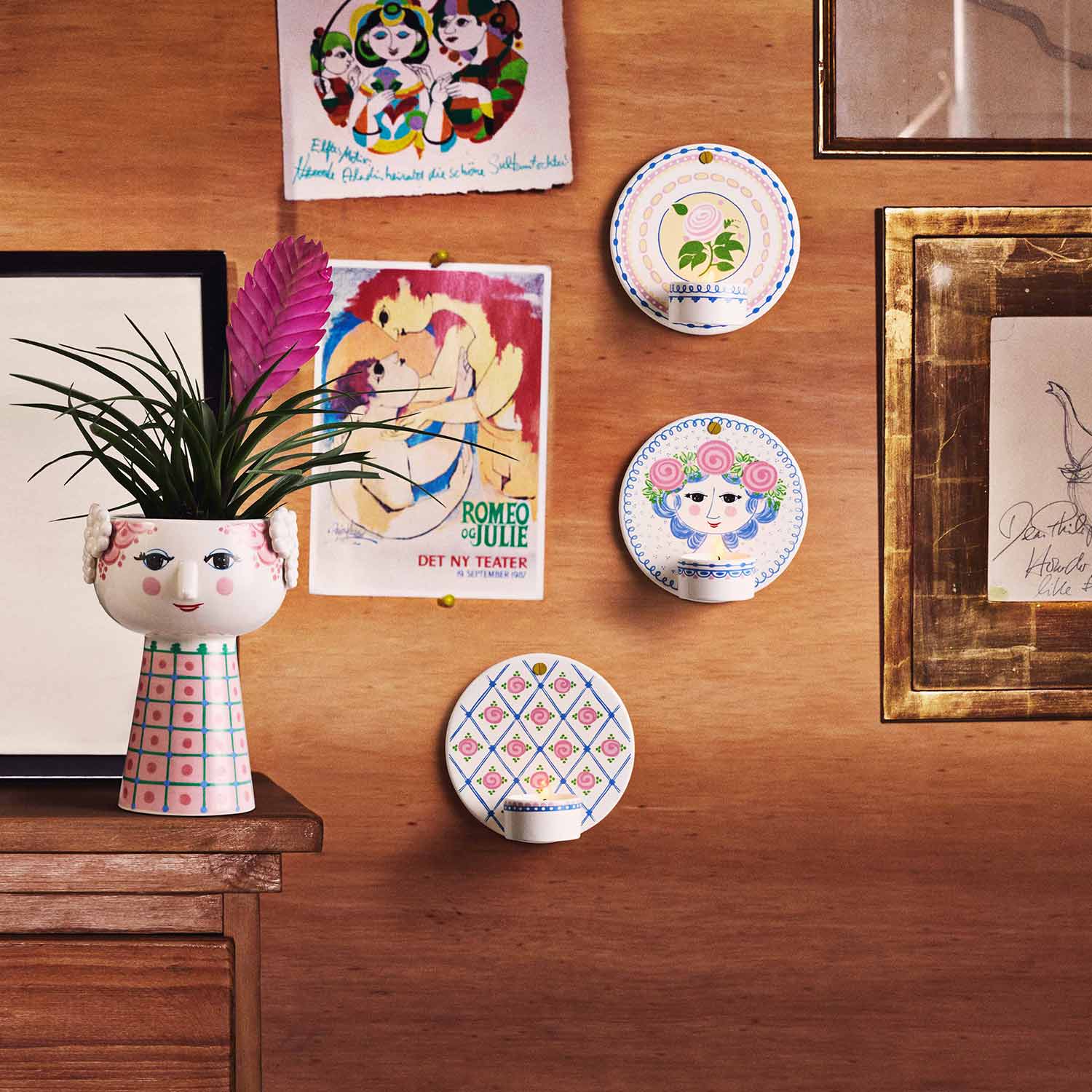 Björn Wiinblad - Dora Teelichthalter ⌀13 cm blauer harlekin