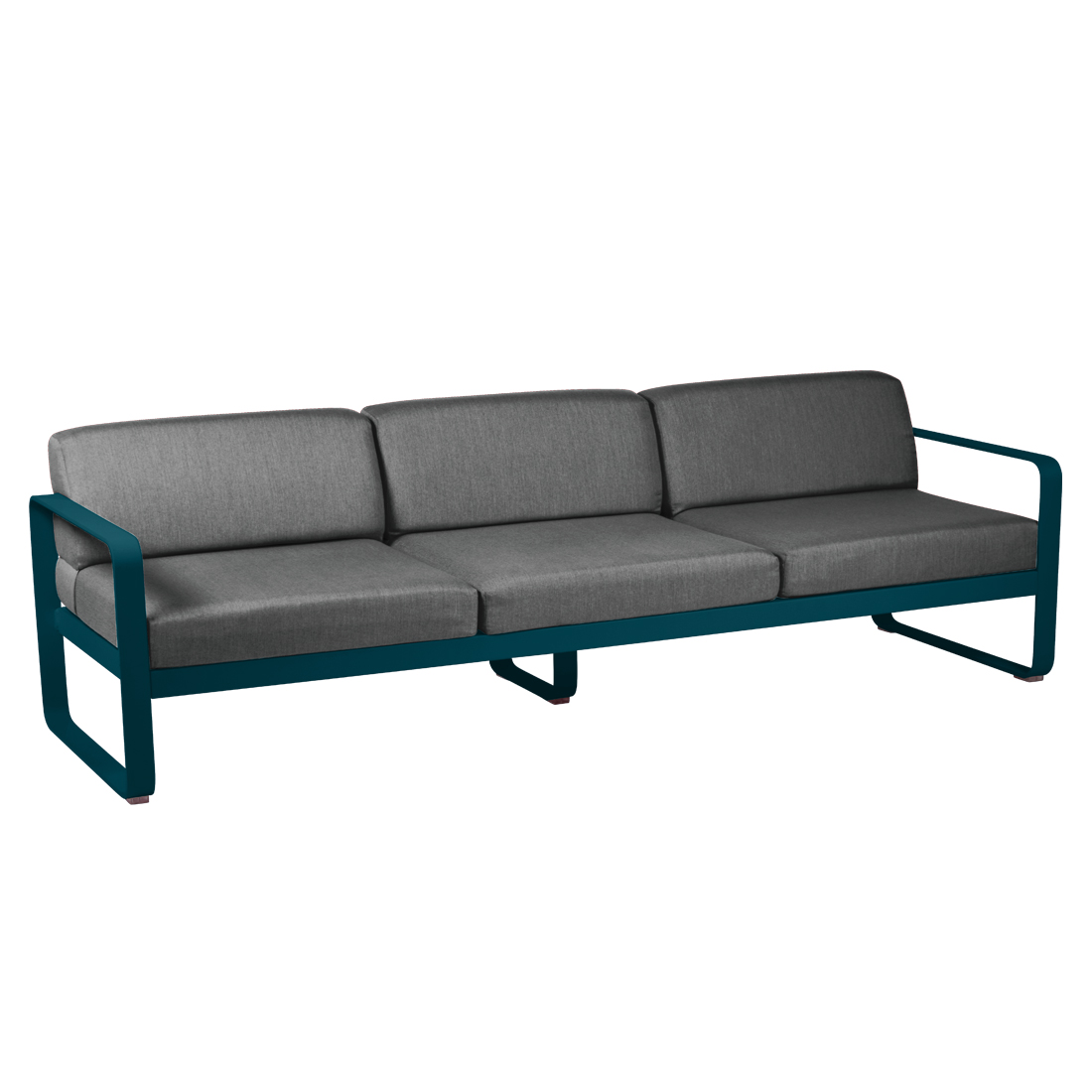 fermob bellevie sofa 3 acapulcoblau graphitgrau 65984
