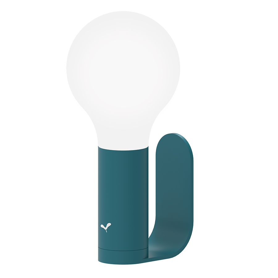 fermob aplo wandhalterung acapulcoblau mit lampe 65081