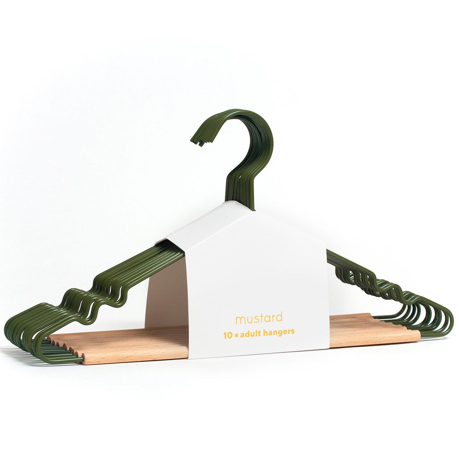 mustard made adult top hangers kleiderbuegel olive 96477