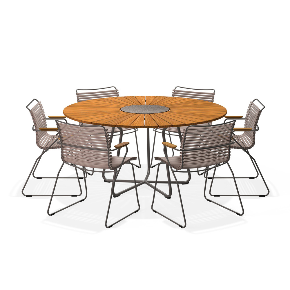 HOUE – Set Circle Ø150 cm + 6x Click Sessel sand