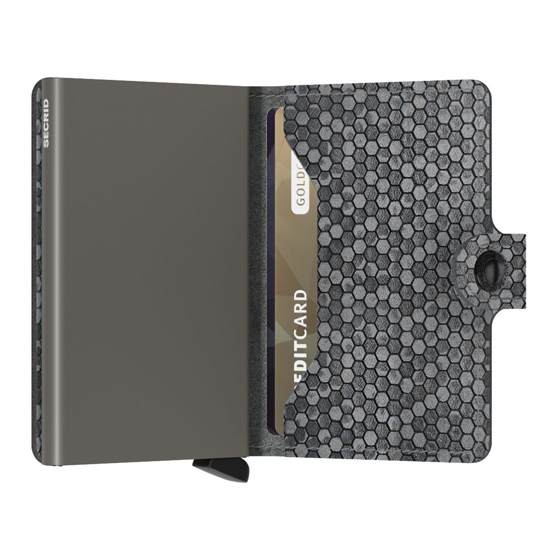 secrid miniwallet hexagon grey offen 104653