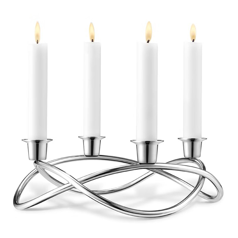 Georg Jensen - Season Kerzenleuchter m. 18 Karat Goldauflage