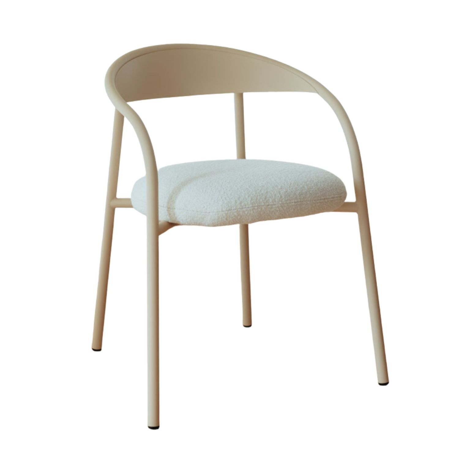Metallbude - Linelle Stuhl cashew / Stoff ivory