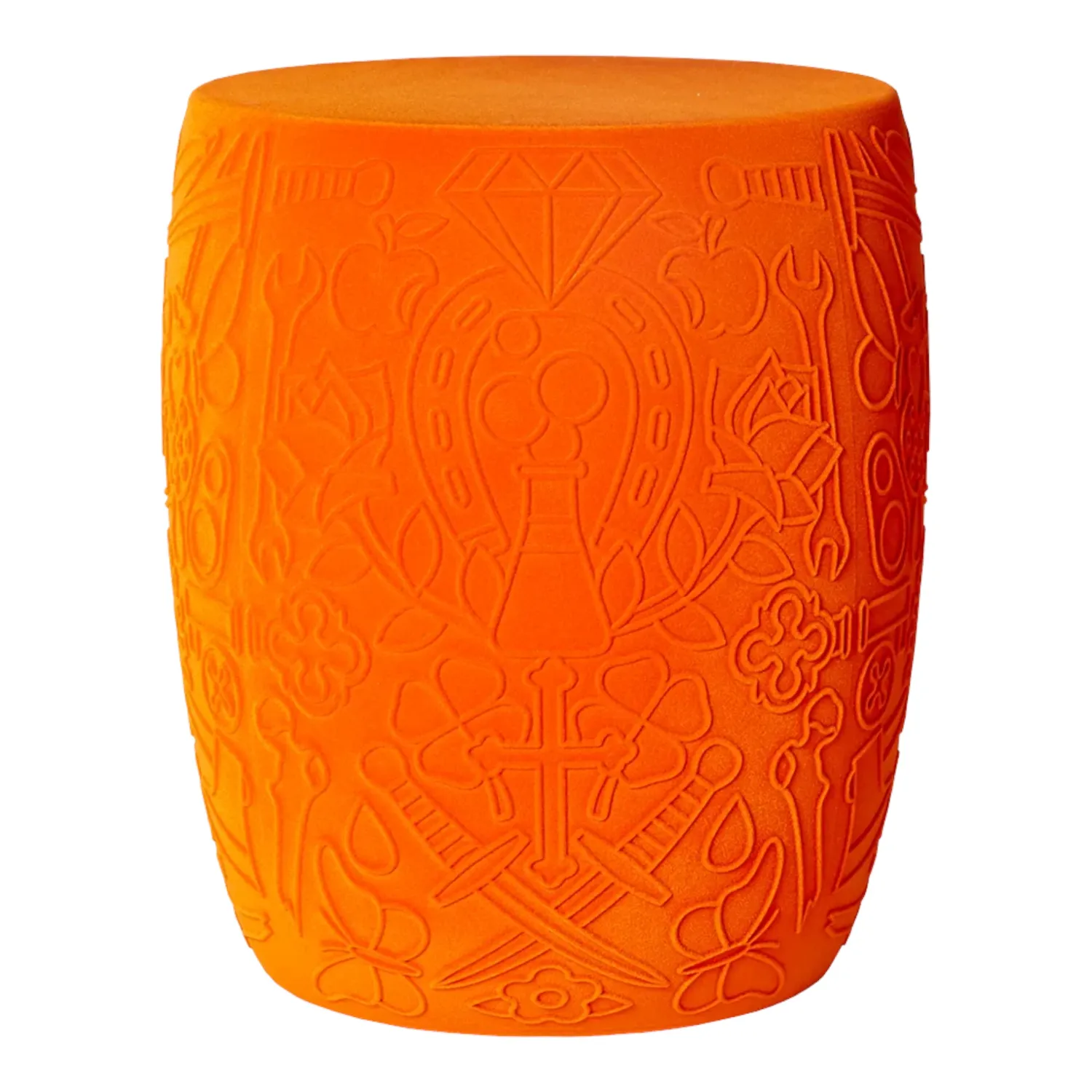 Qeeboo - Mexico Hocker Beistelltisch Velvet Finish orange