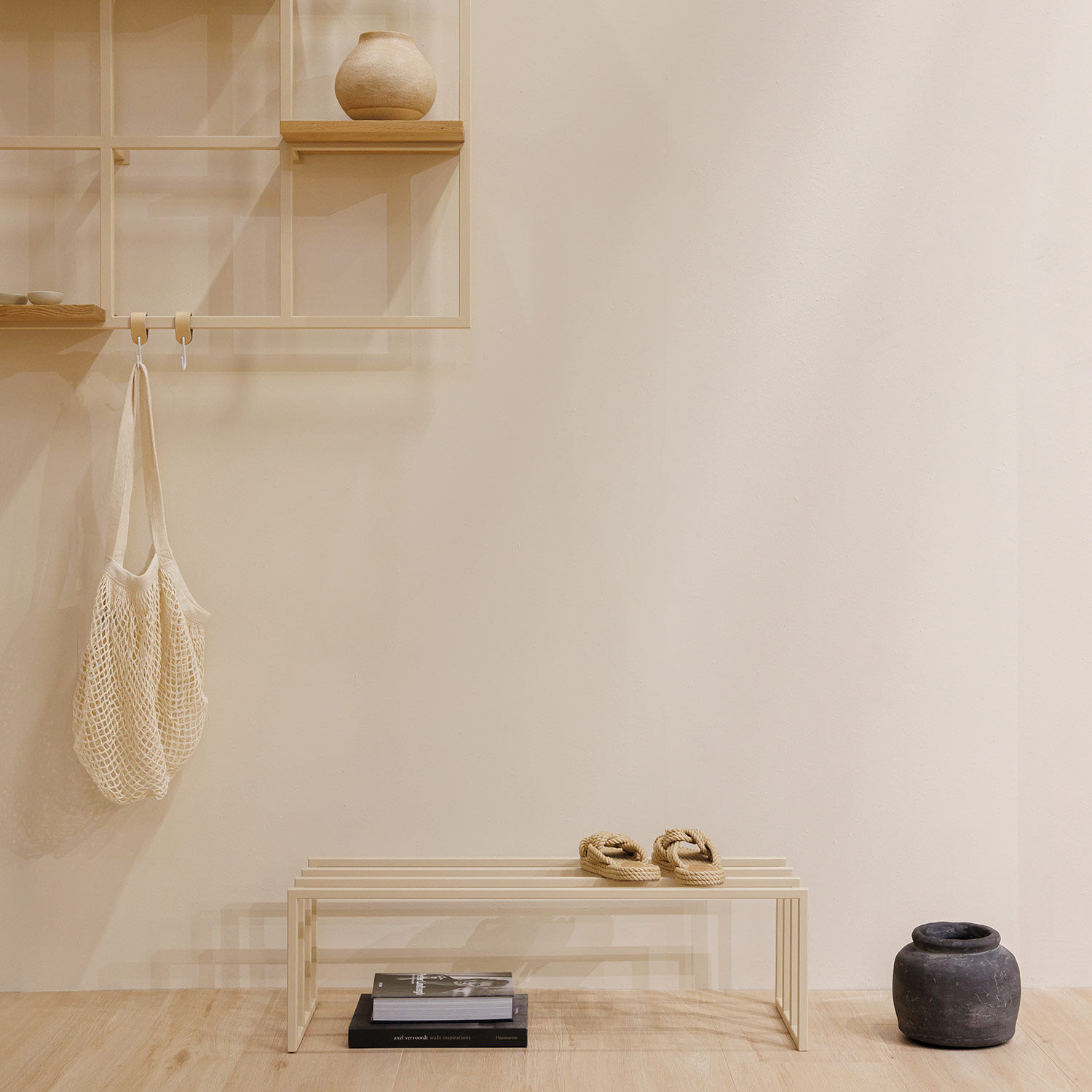 metallbude bovi schuhregal cashew eingangsbereich 96745