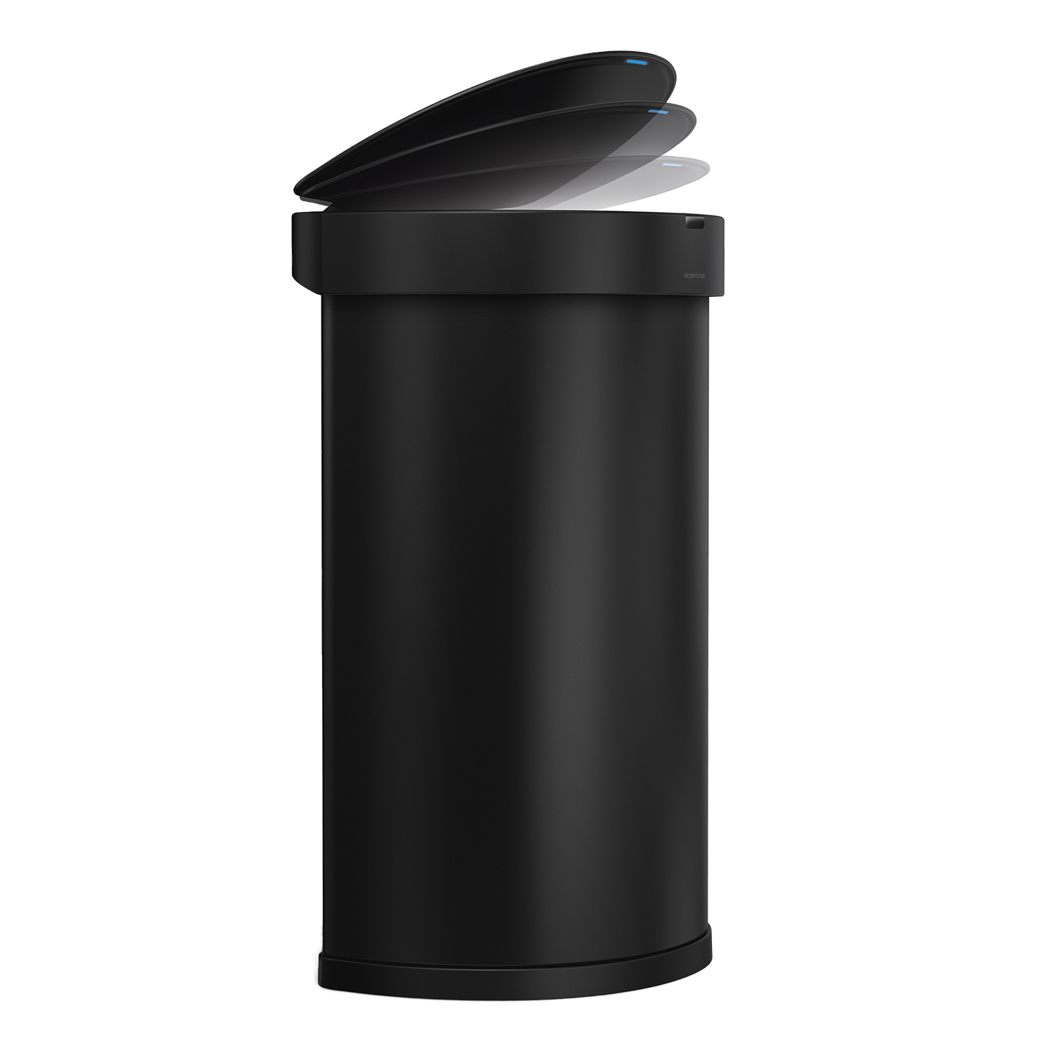 simplehuman sensorabfalleimer halbrund matt schwarz deckel 98542
