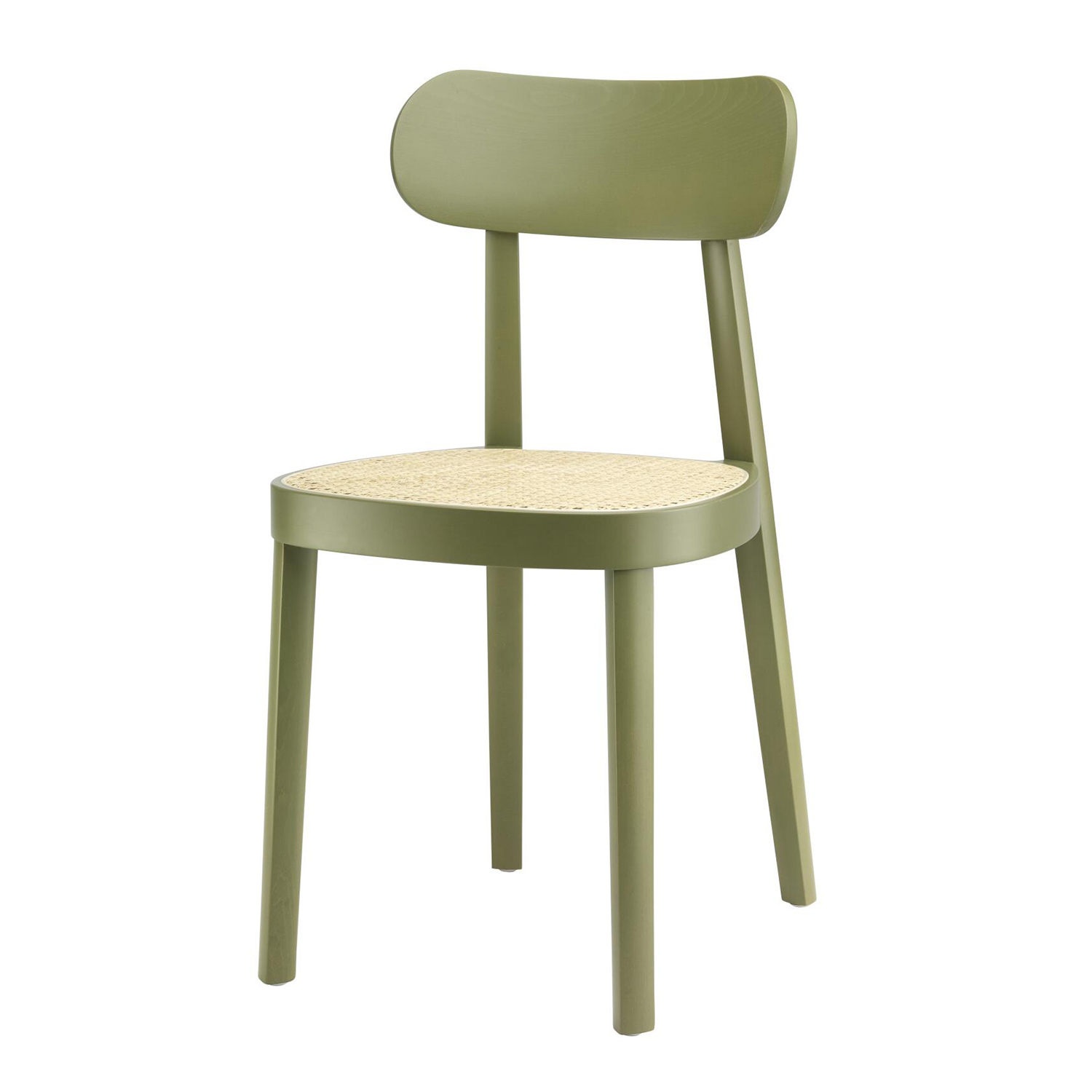 Thonet - 118 Stuhl Buche olivgrün gebeizt RAL6003