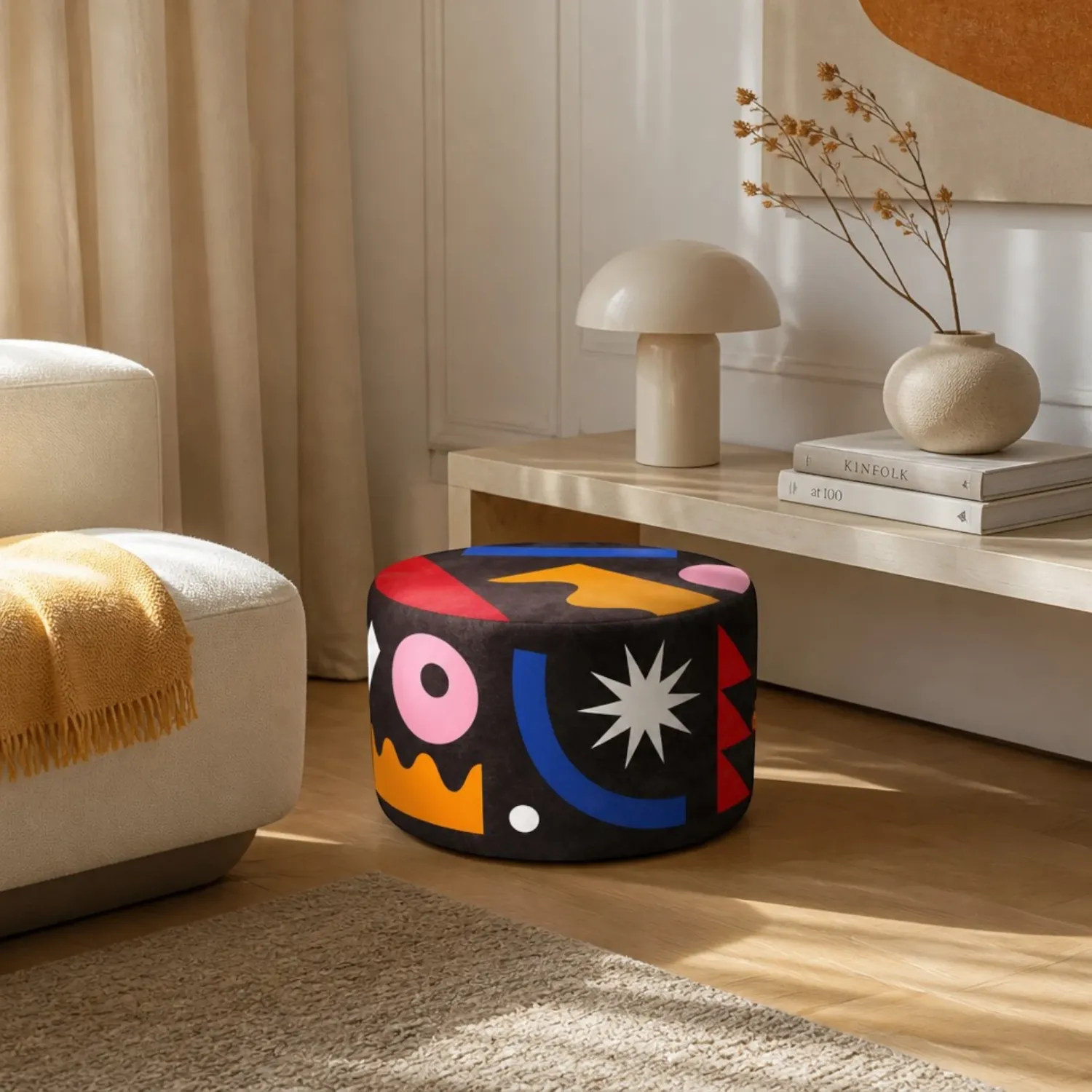 Qeeboo - Oggian Landscape Pouf schwarz M