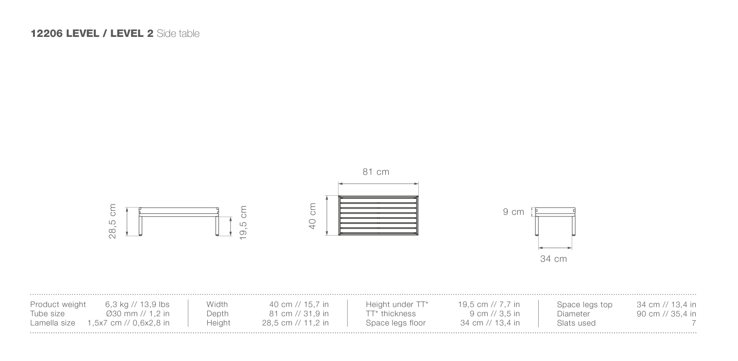 12206 LEVEL LEVEL2 Side table HOUE high 100555