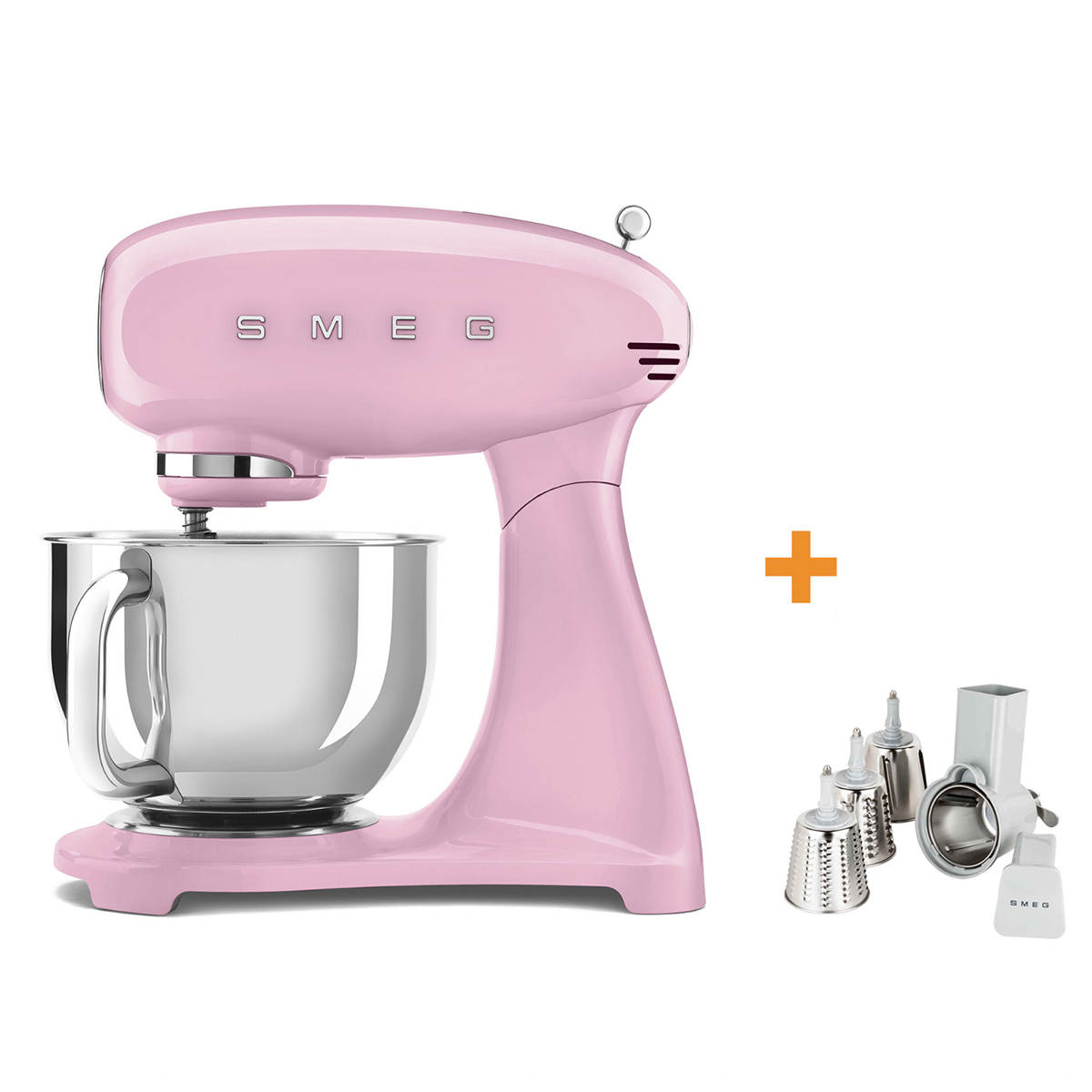 pastellpink kuchenmaschine smeg vollfarbe gemueseset 81832