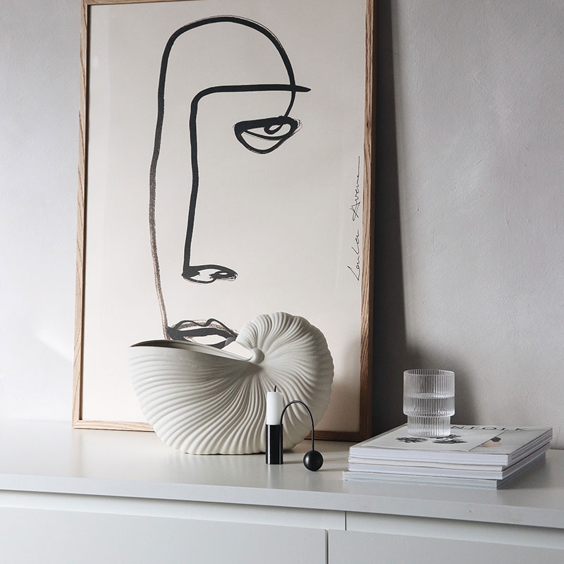 raum blick ferm living ripples glaeser klar shell pott off white muschel ferm living balance kerzenstaender schwarz 58968