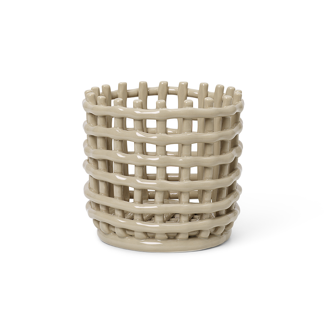 fermliving ceramicbasket cashmere small 66546
