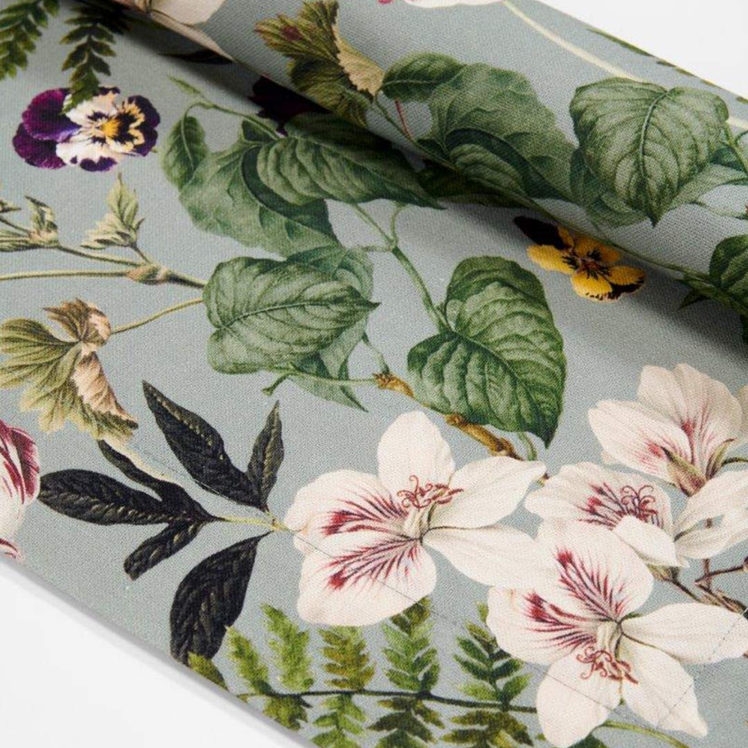 essenza gallery tischlaeufer stone green blumenmuster 76466