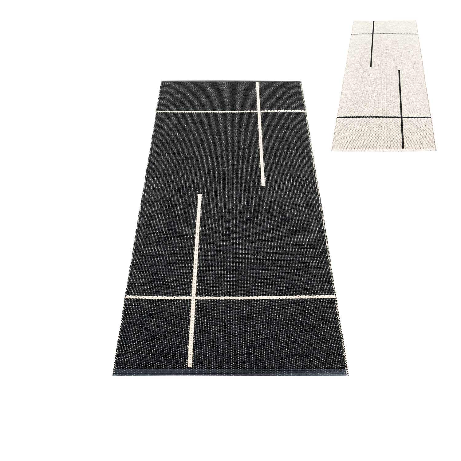 pappelina fred teppich black vanilla wendeteppich 78898