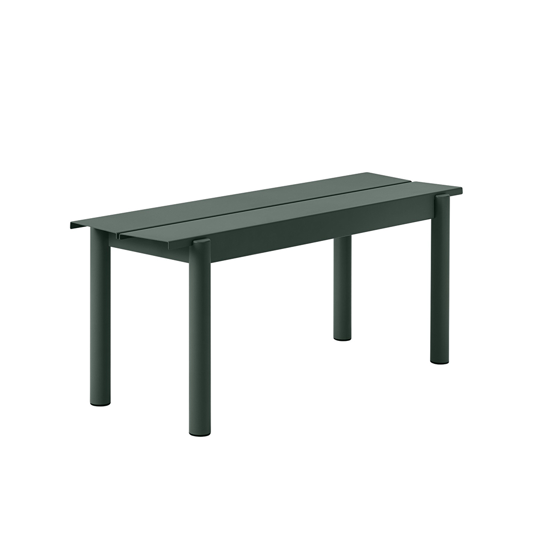 muuto linear steel bench 110 dark green 65407