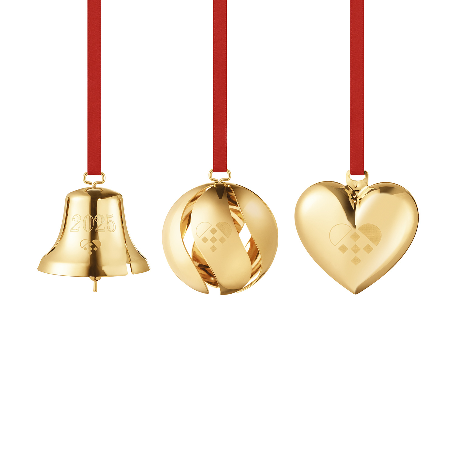 Georg Jensen - Weihnachtsschmuckset 2025 3-teilig gold