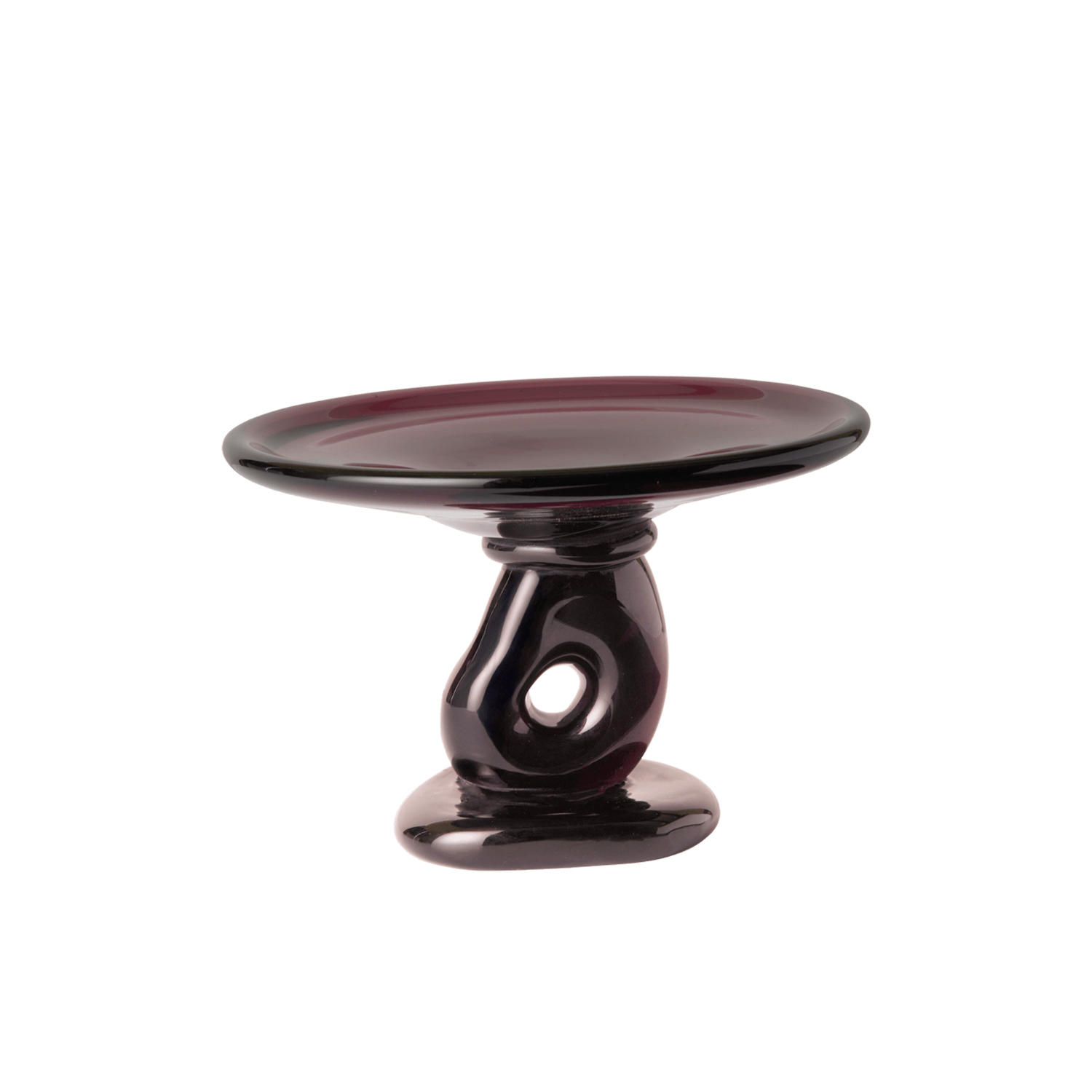 Ferm Living - Damo Glas-Etagere Ø 21 cm dark grape