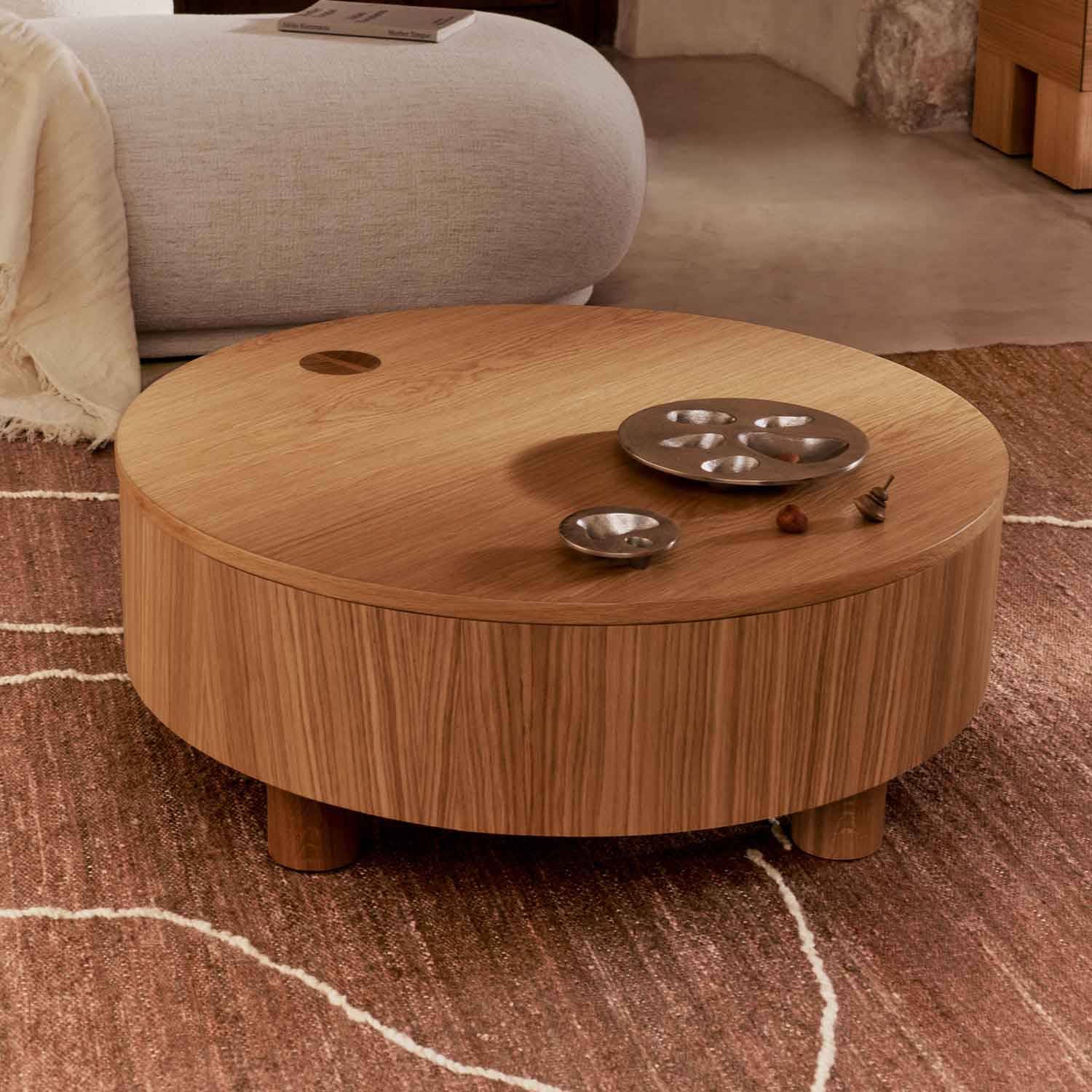 Ferm Living - Gesso Juteteppich 140x200 off-white/dark fig