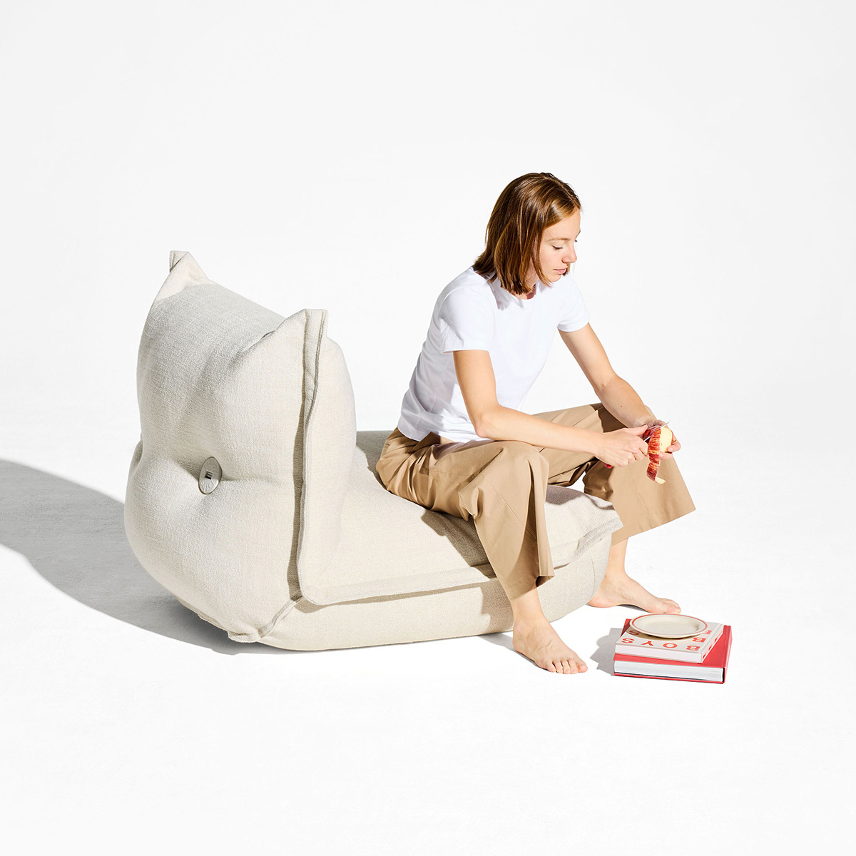 Fatboy - The BonBaron Slim Boucle recycled Sessel creme