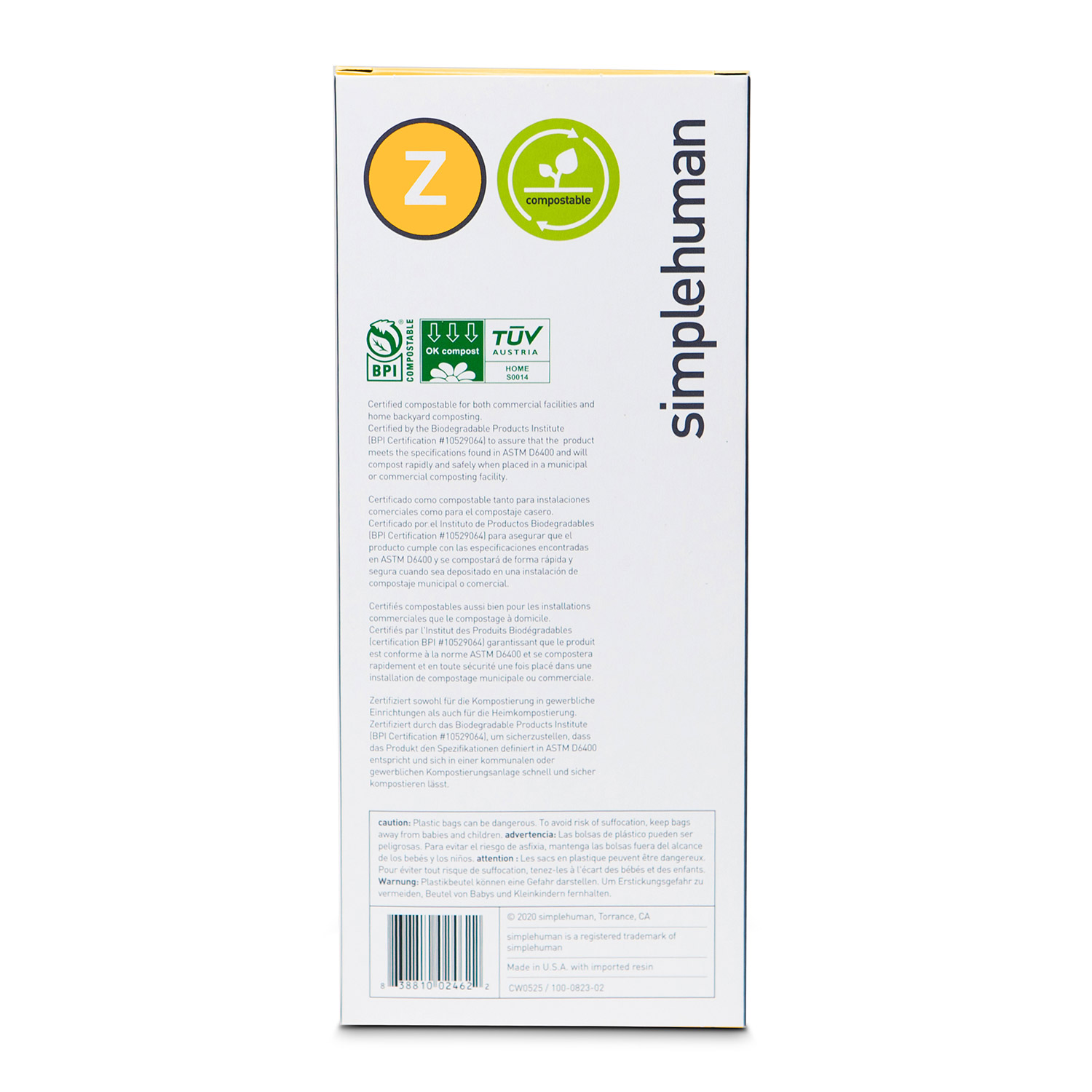 muellbeutel code z kompostierbar rueckseite 98362