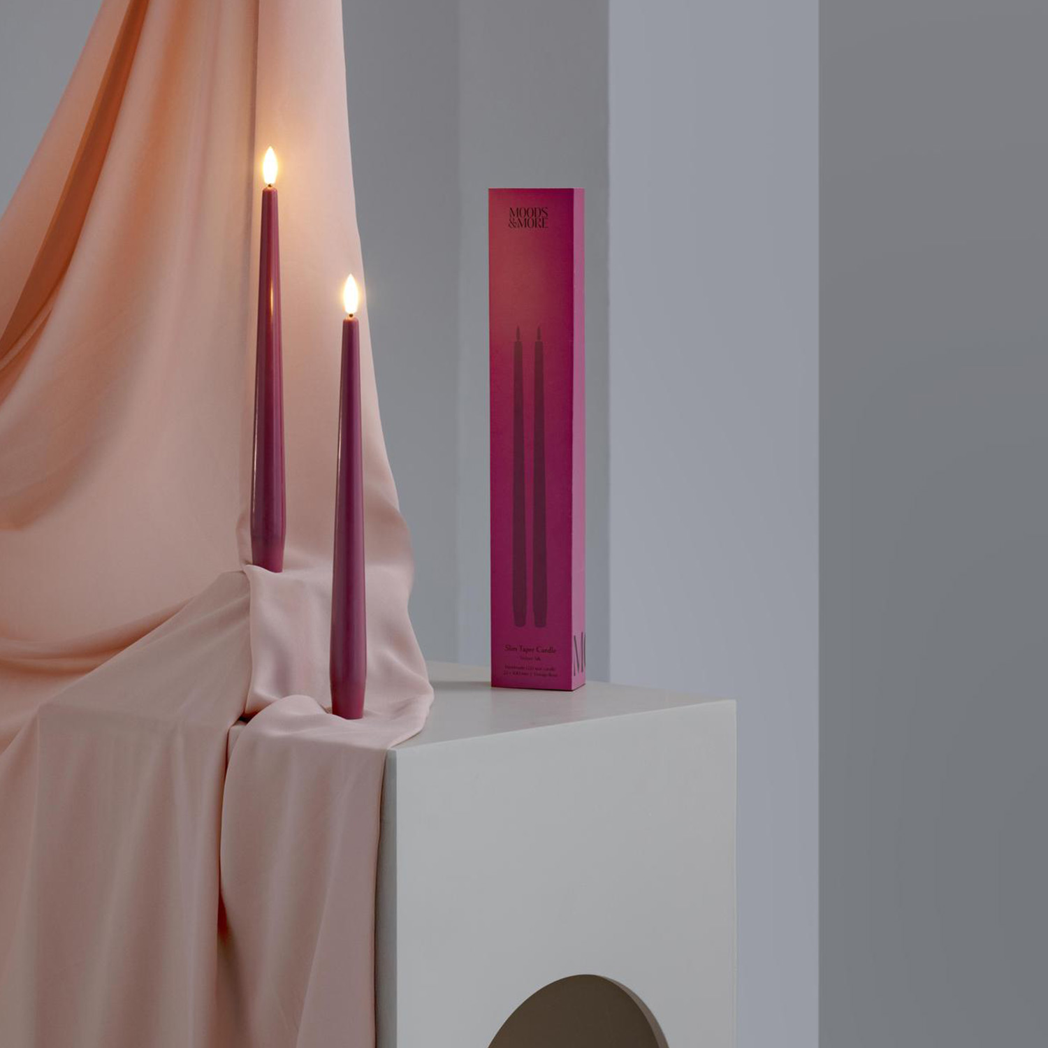 Moods&More - LED- Stabkerzen Ø23x250mm honey mustard