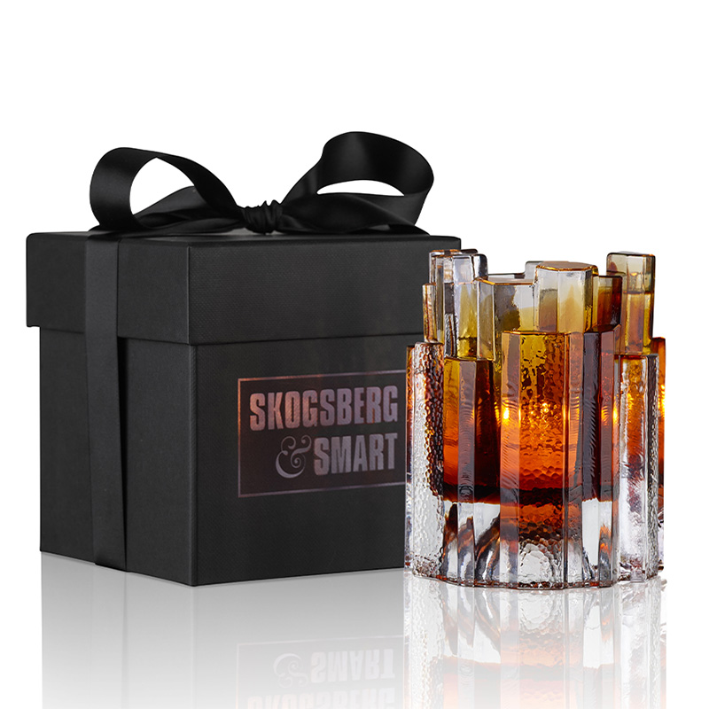 Skogsberg & Smart - Hurricane Rock Windlicht / Vase amber