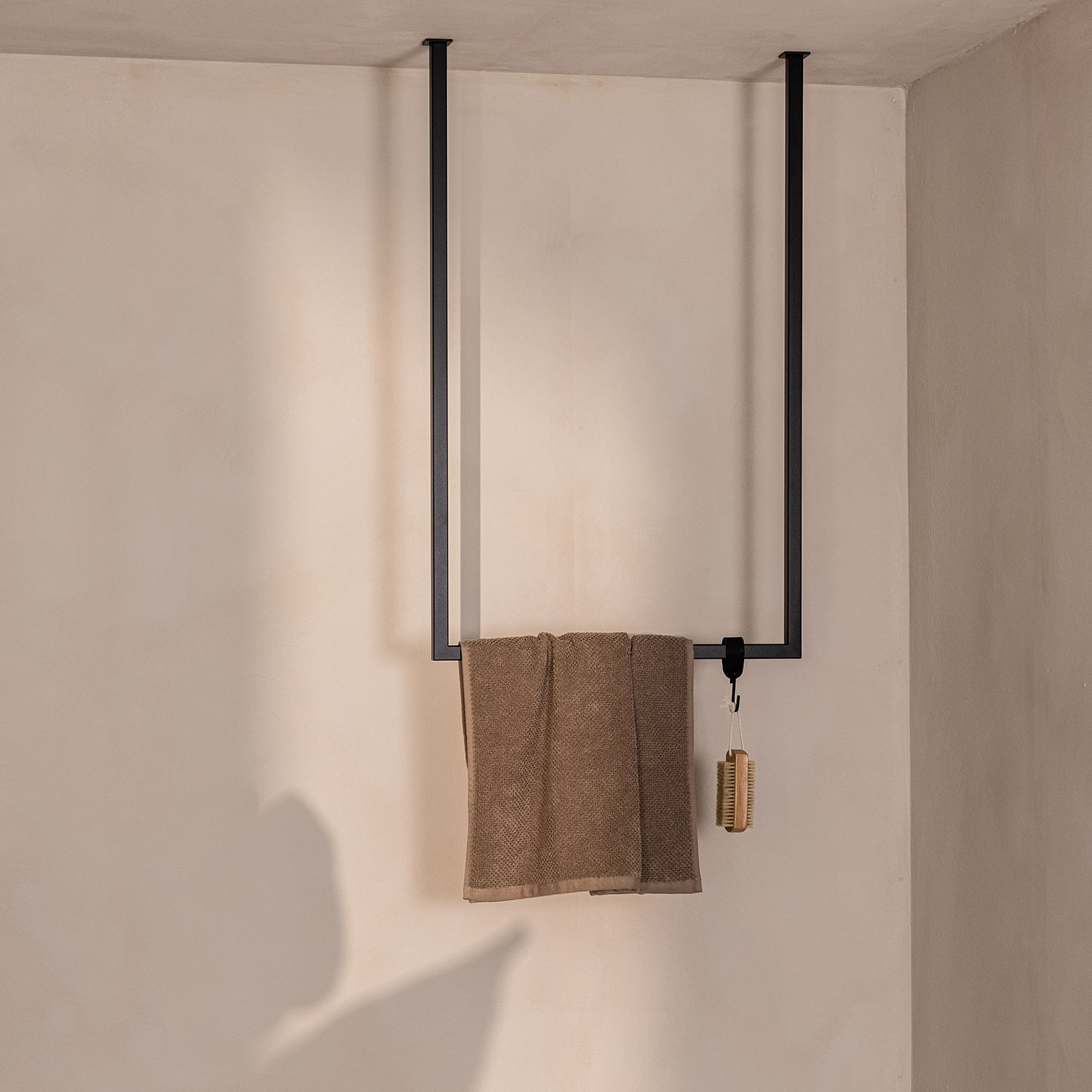 metallbude tensi handtuchhalter schwarz eckig decke 96927