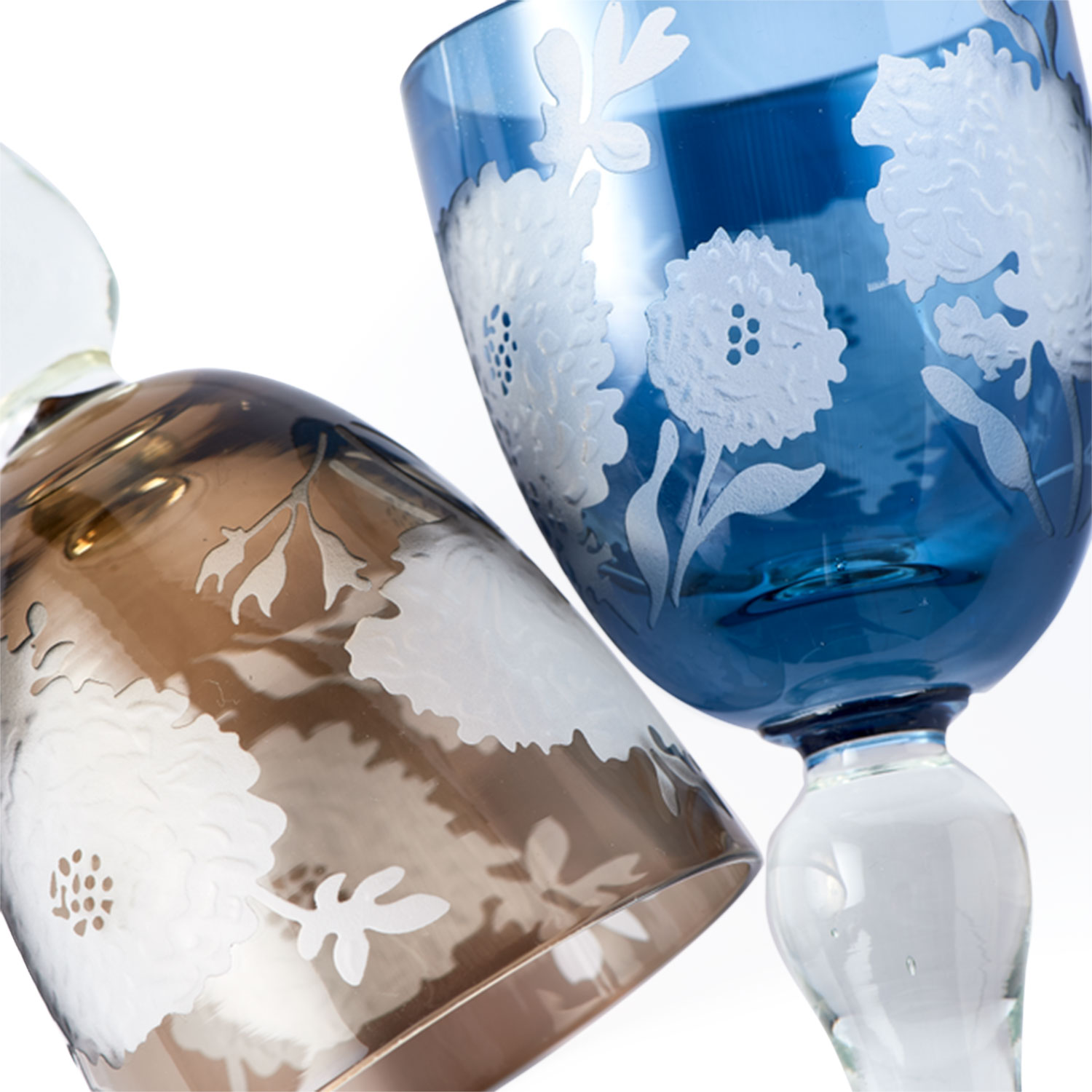 pols potten peony weinglaeser blau braun 95830