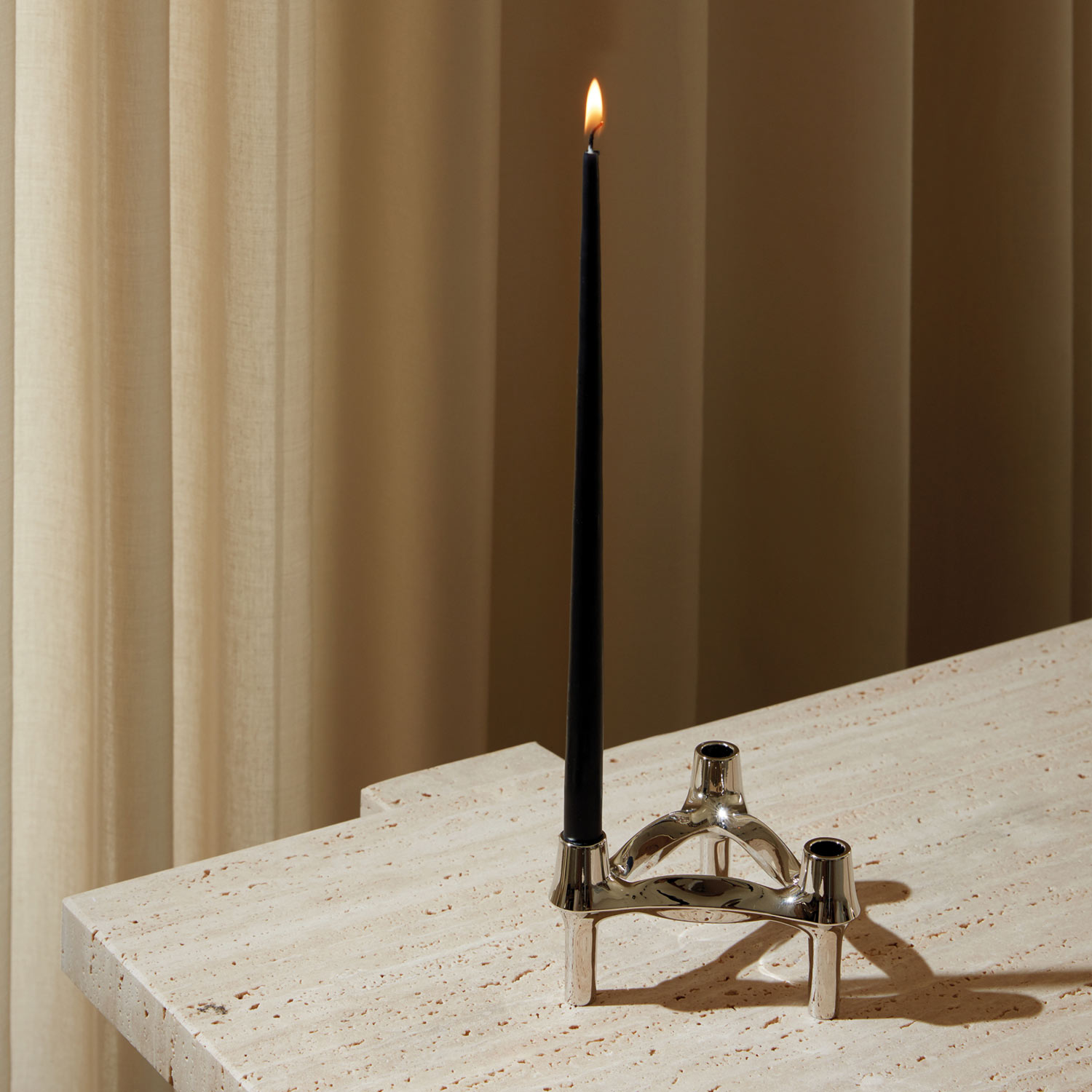 stoff nagel bmf kerzenhalter ambiente einzeln chrom kerzen 97092