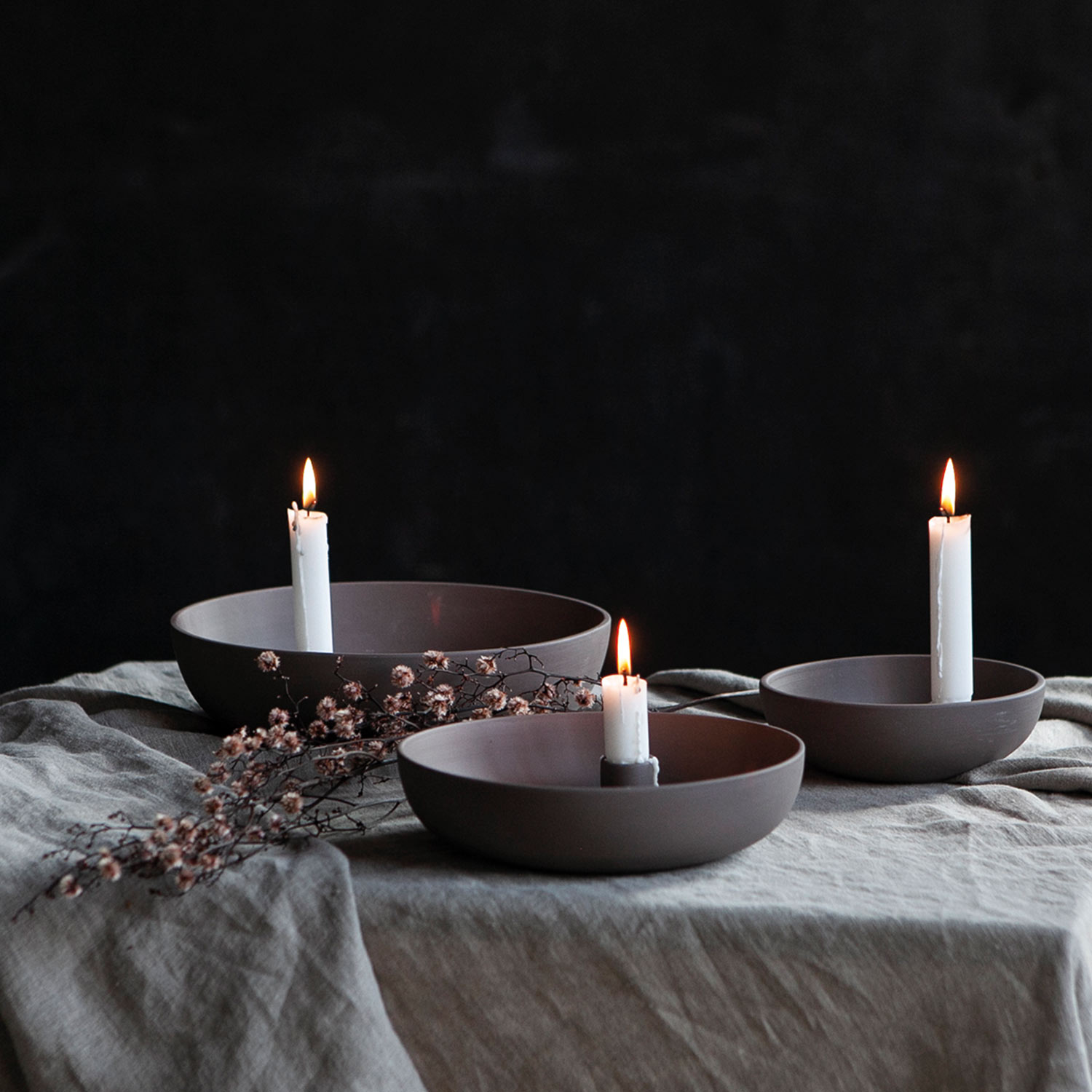 lidatorp kerzenhalter braun storefactory L kerze leuchten 84425