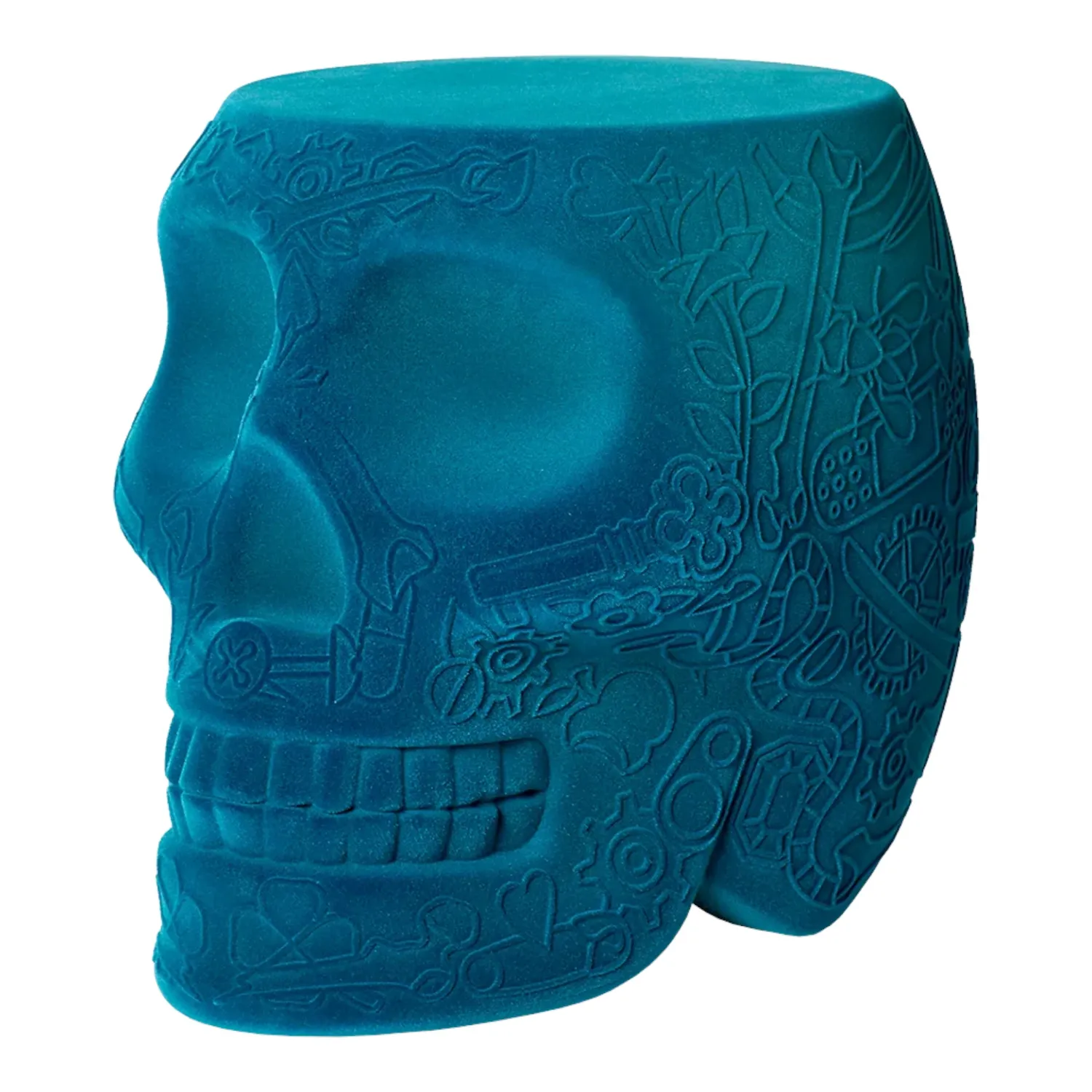 Qeeboo - Mexico Hocker Beistelltisch Velvet Finish hellblau