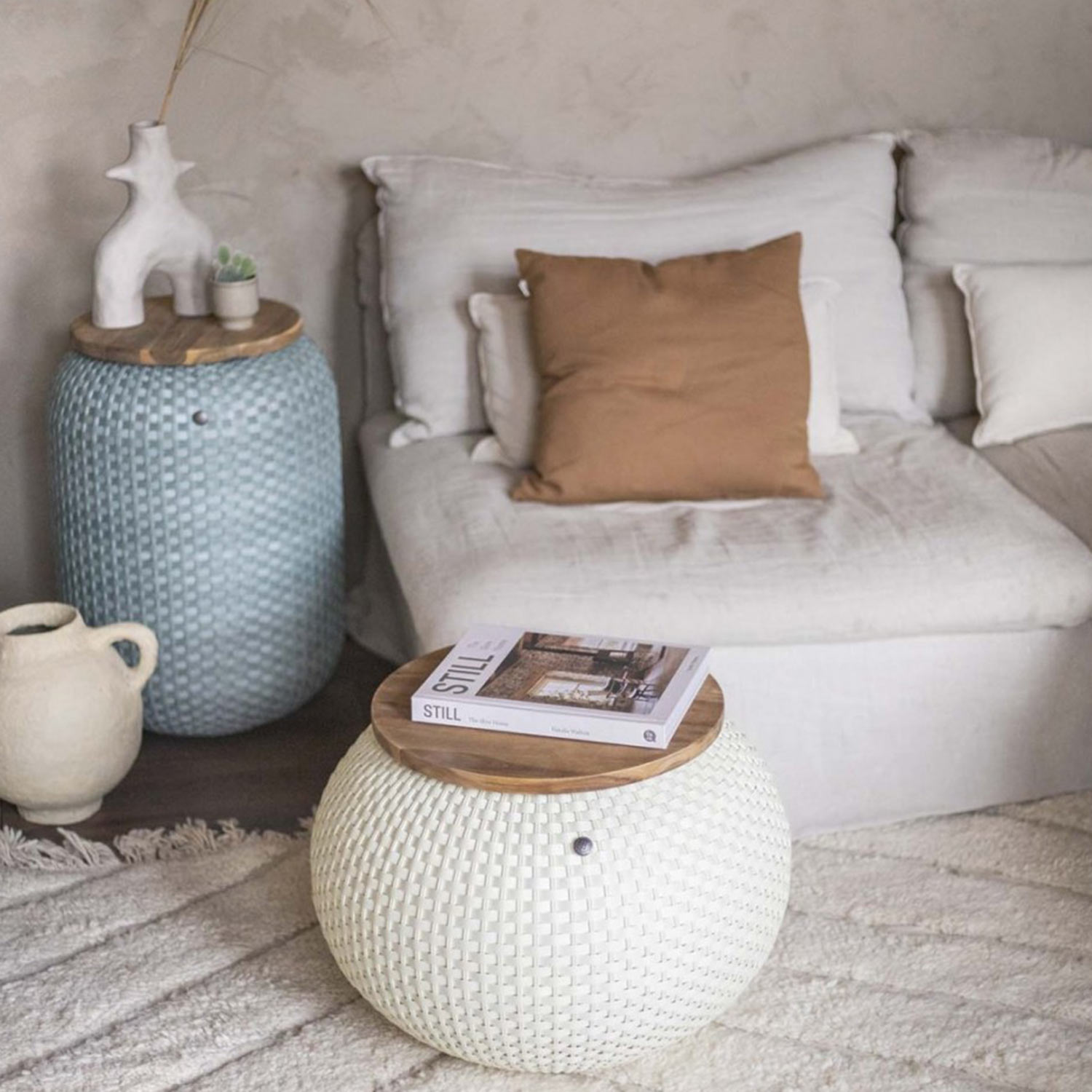 handed by halo beistelltisch cream white eucalyptus 94011