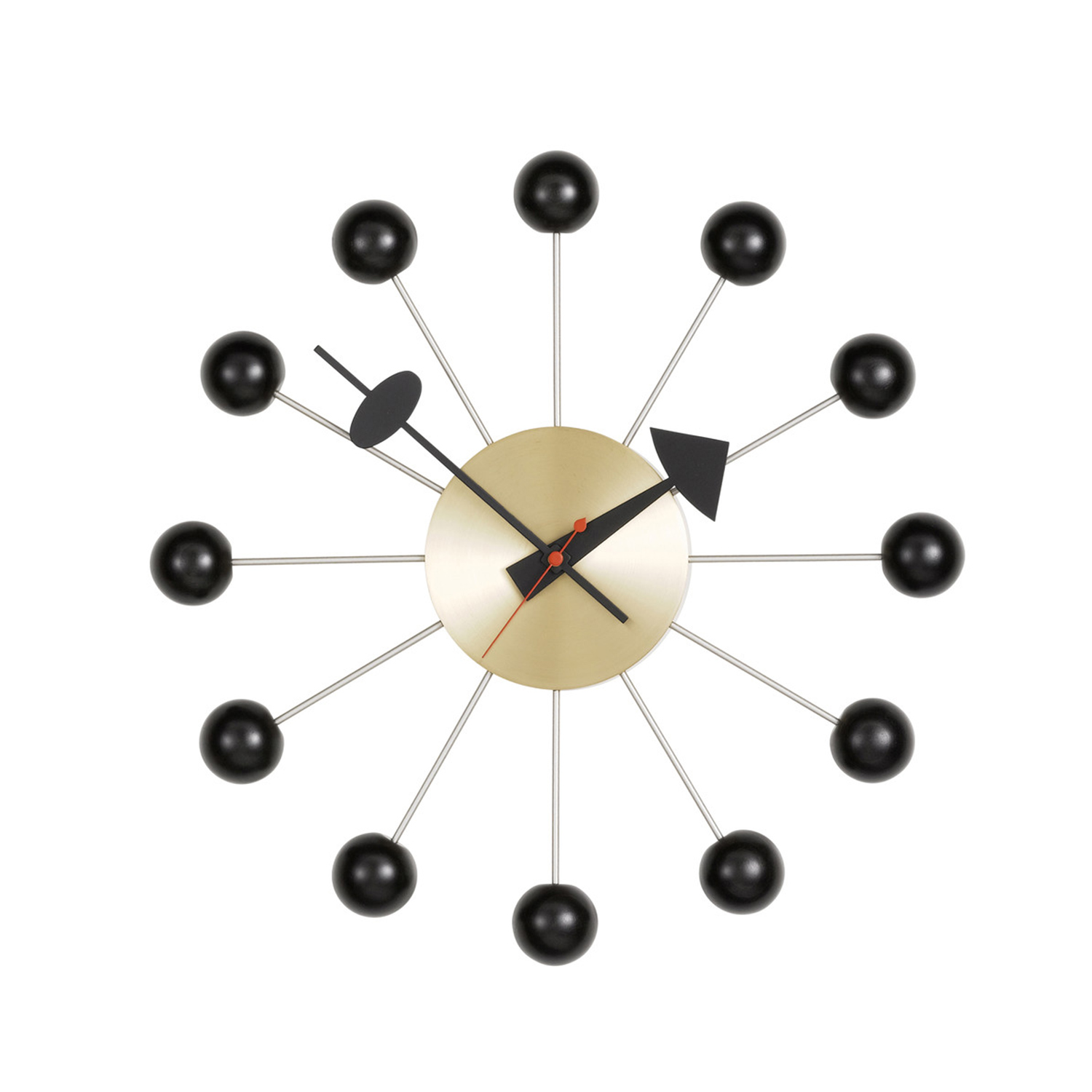 vitra ballclock schwarz messing 34362