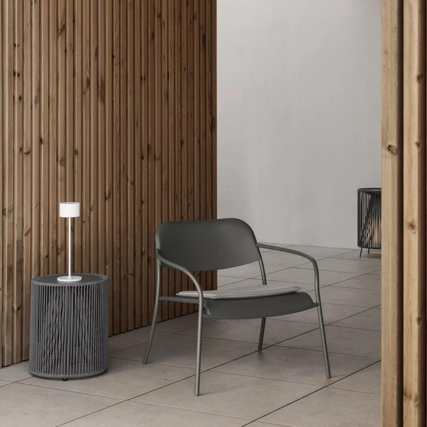 blomus yua loungesessel granit gray laternen 100231