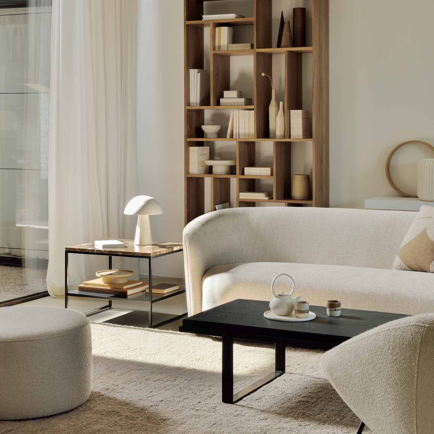 ethnicraft 3 sitzer sofa ellipse ambiente wohnzimmer warmes licht 88178