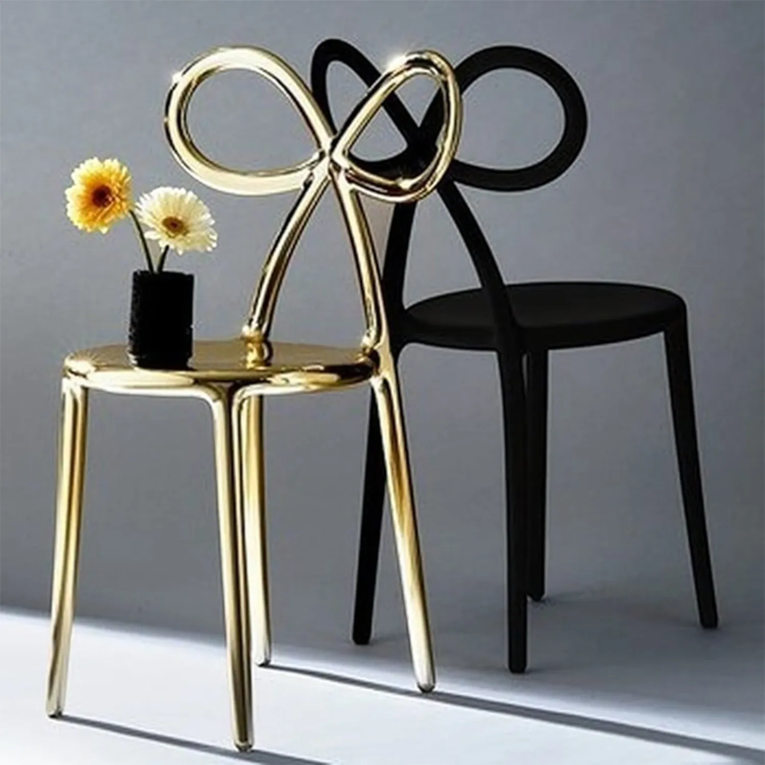 Qeeboo - Ribbon Stuhl Metal Finish gold