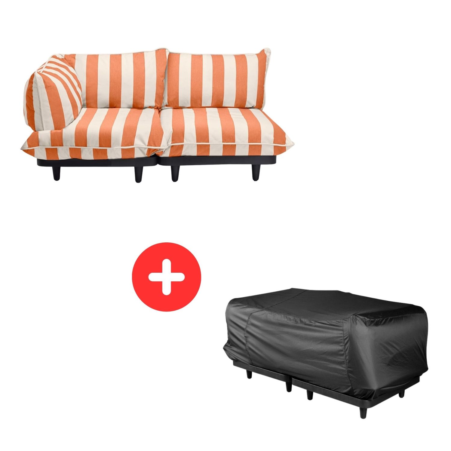 Fatboy - Paletti Stripe Orange Set small links + Überzug