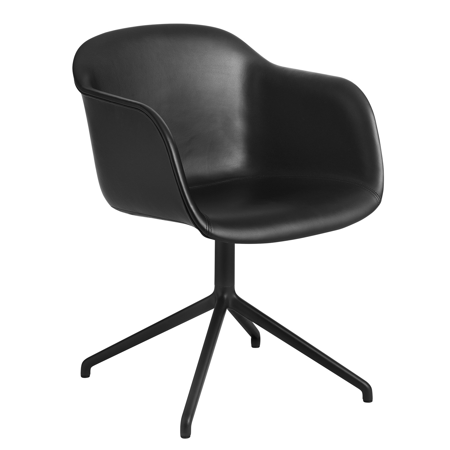 muuto fiber chair drehstuhl leder schwarz 53810