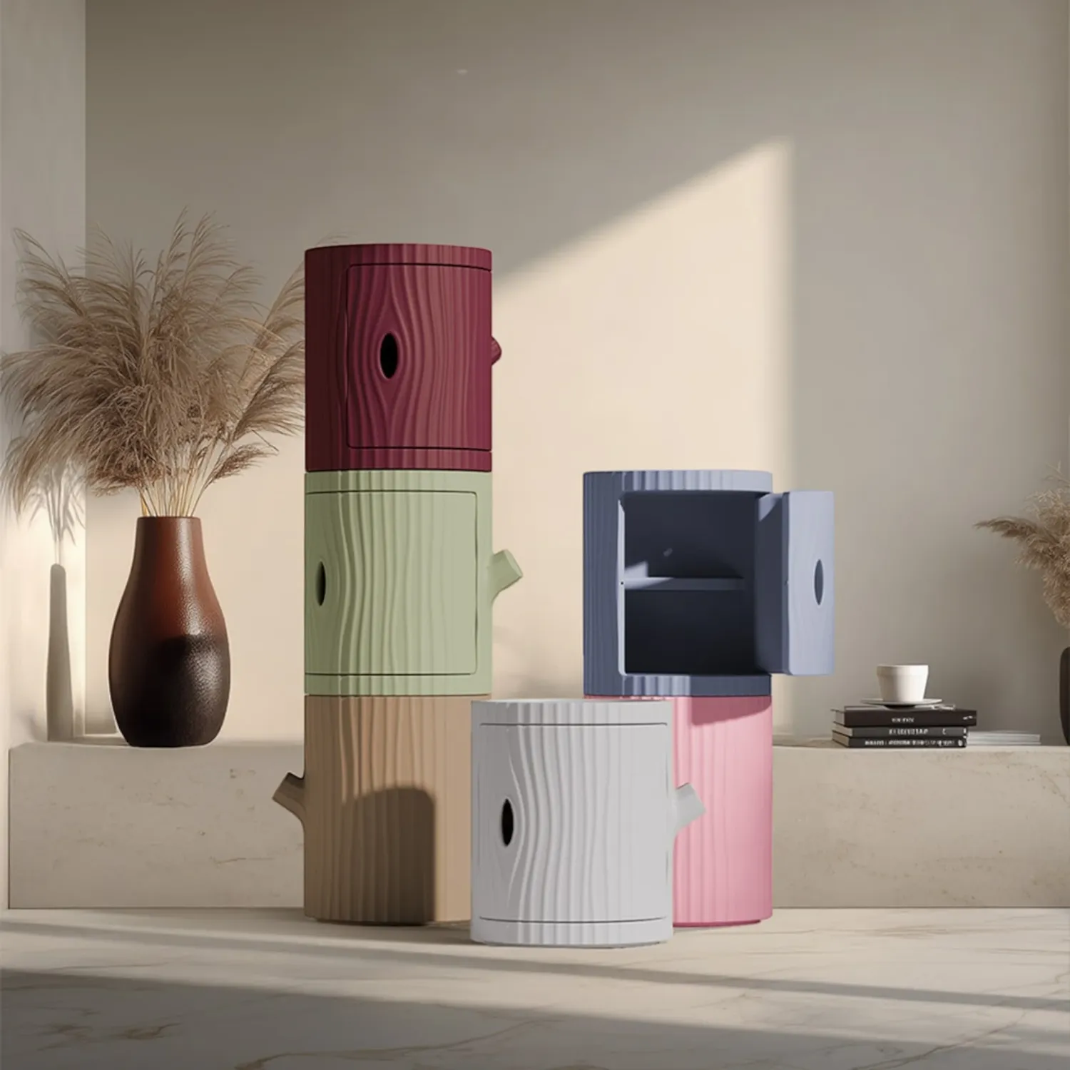 Qeeboo - Tronco Aufbewahrungsbox blue avio