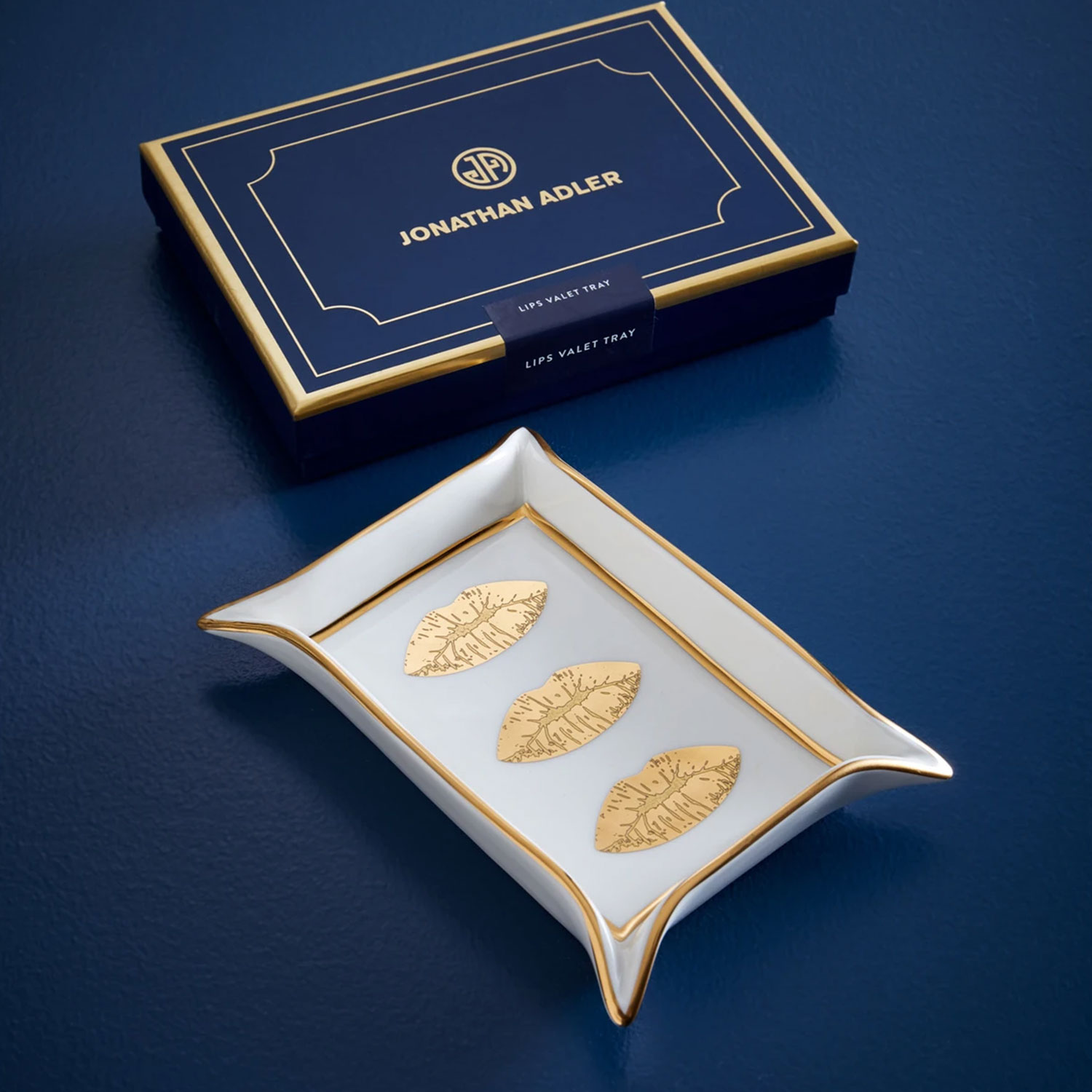 jonathan adler lips ablageschale goldakzente 76032