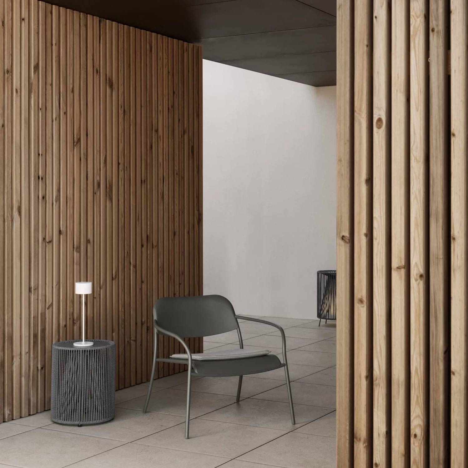 blomus yua loungesessel granit gray laterne 100230