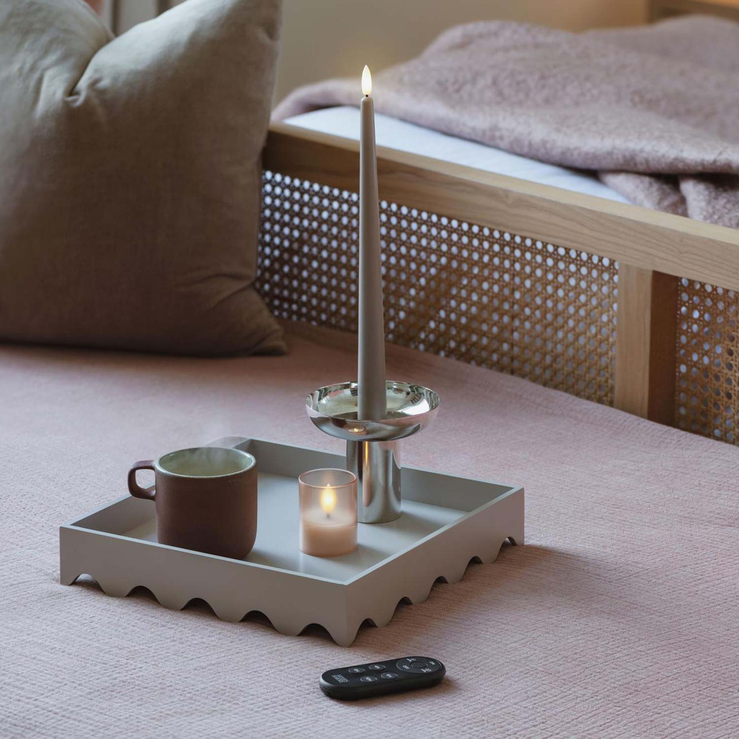 Moods&More - LED-Hurricane-Kerzen 2er-Set vintage rose