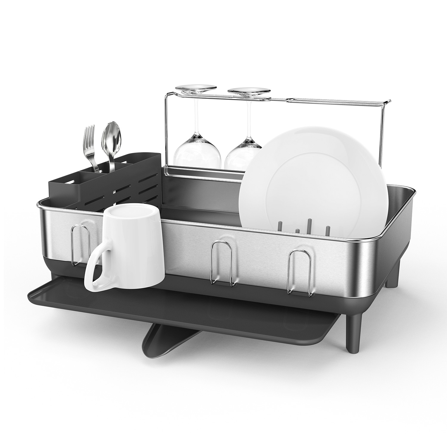 simplehuman abtropfgestell stahlrahmen grau standard 98383