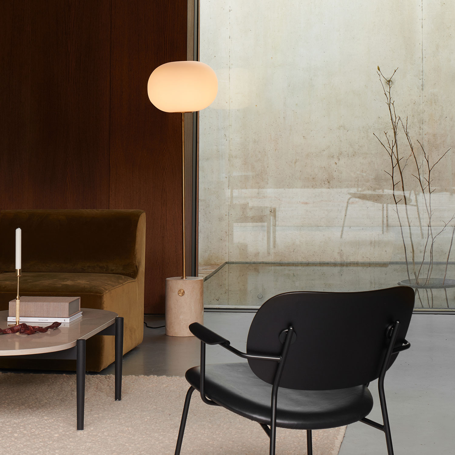 JWDA stehleuchte travertine brushed brass menu 60559